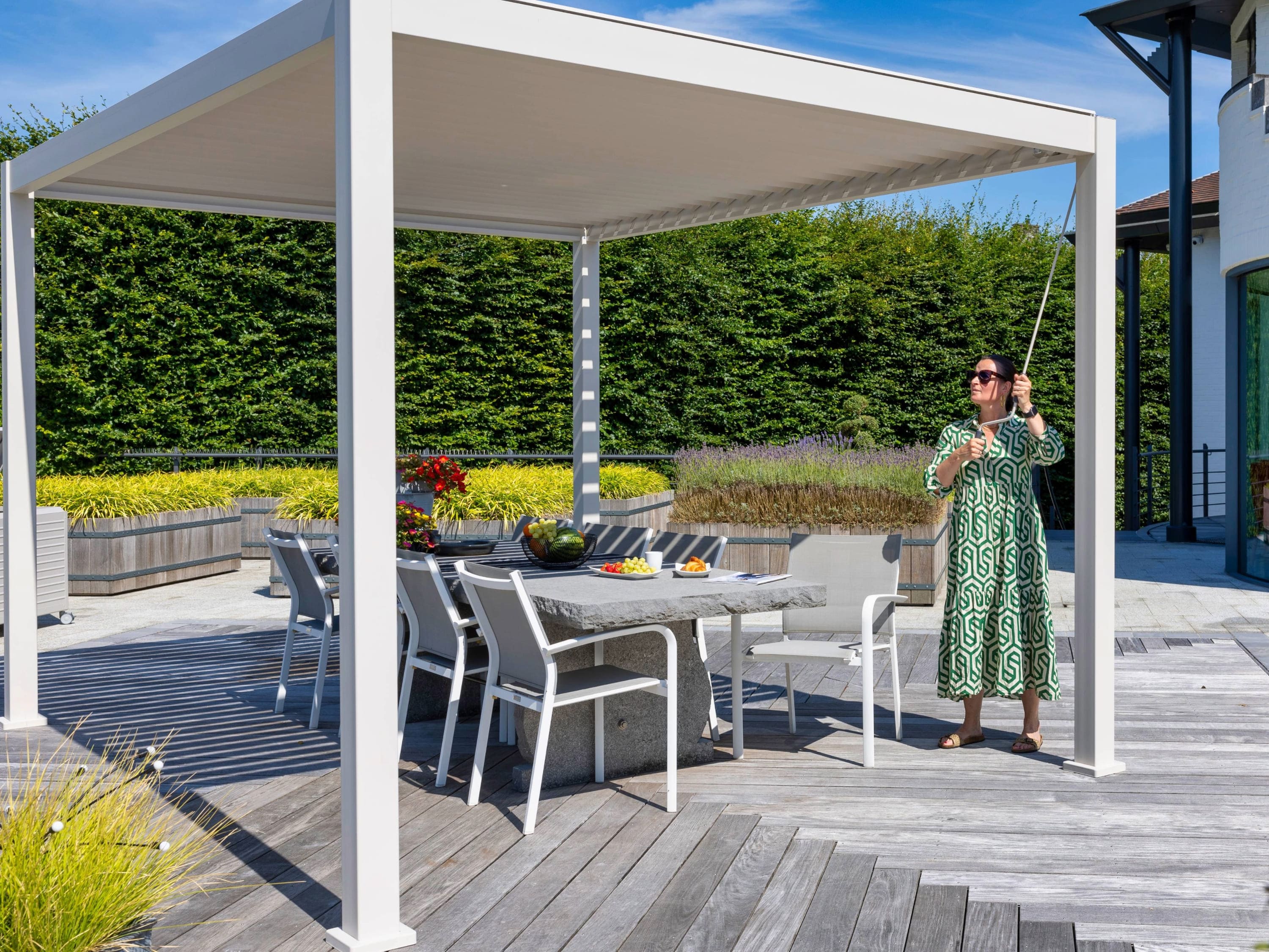 Mirador Deluxe overkapping - 300 x 300 cm - lichtgrijs