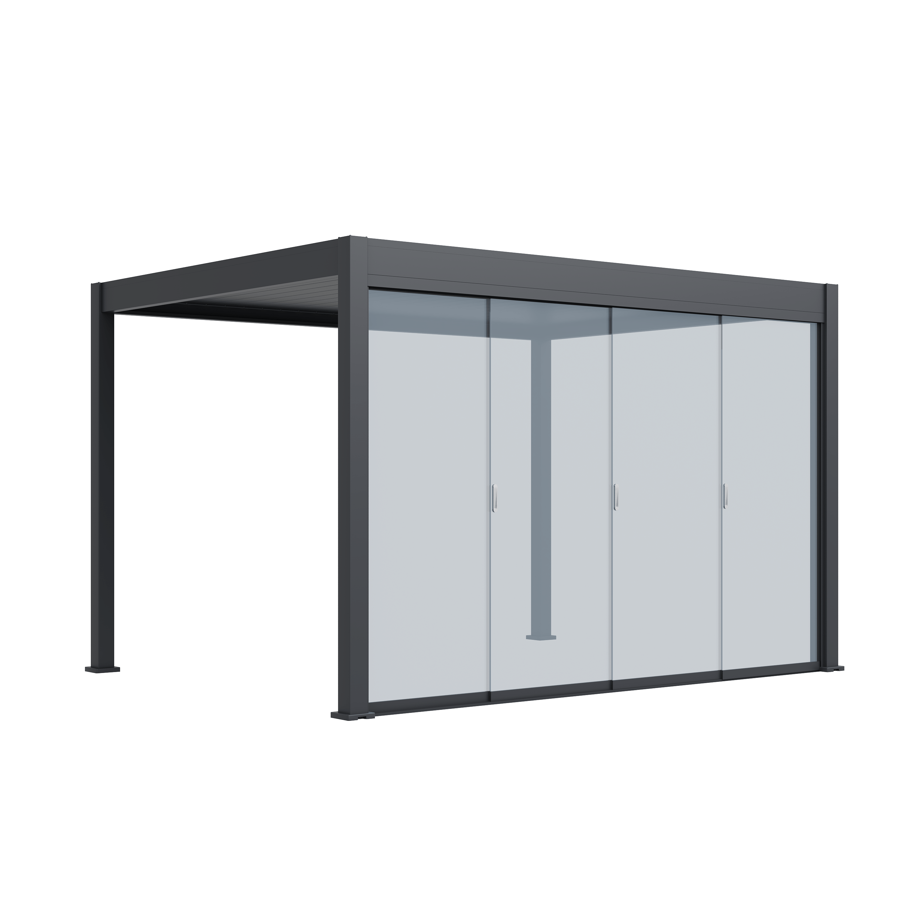 Orion glaswand - Verschuifbaar - 360x236 cm - Voor 3,6 meter zijkant - Wit