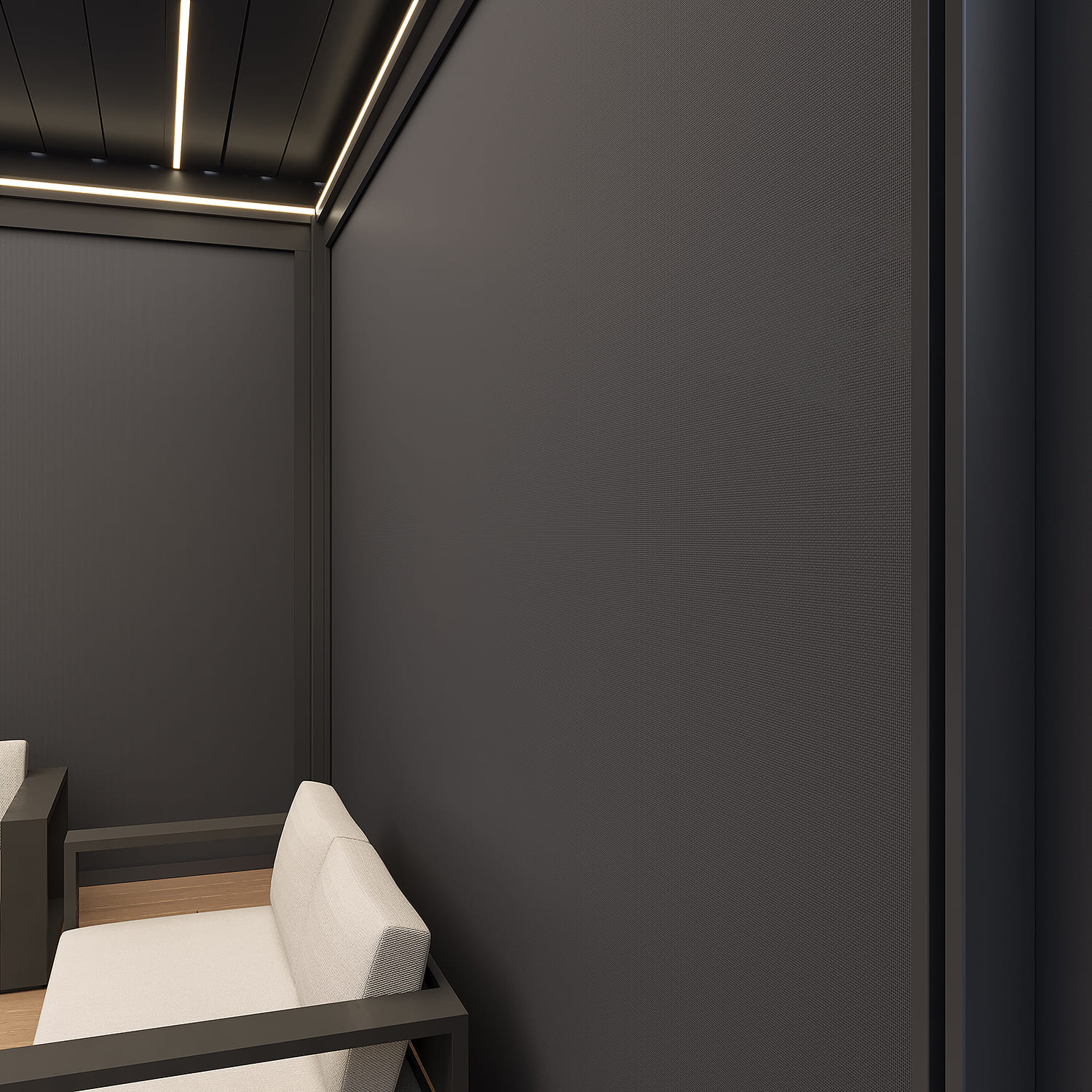 Orion Prestige elektrische overkapping E-LED - 360 x 400 - antraciet - inclusief zonwering en LED verlichting Orion Prestige elektrische overkapping E-LED - 360 x 400 - antraciet - inclusief zonwering en LED verlichting