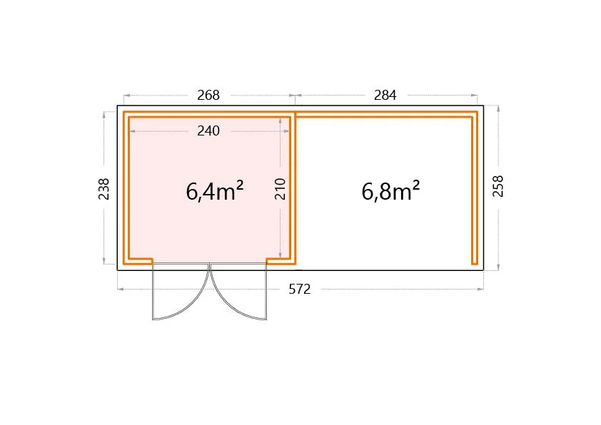 Telluria Classico 2724 tuinhuis inclusief dichte lounge - 552 x 238 cm - wit