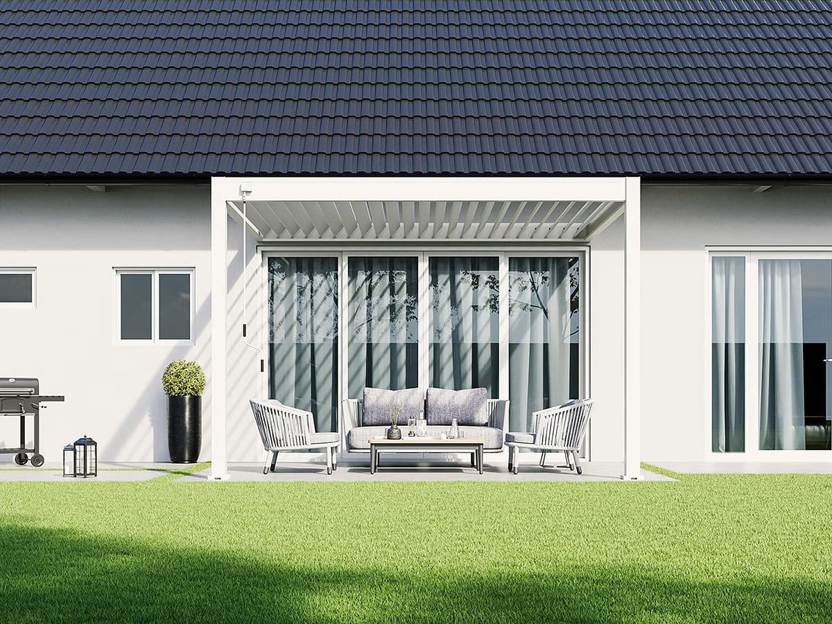  Orion Deluxe overkapping - Muurbevestiging - 300x360 cm - Wit