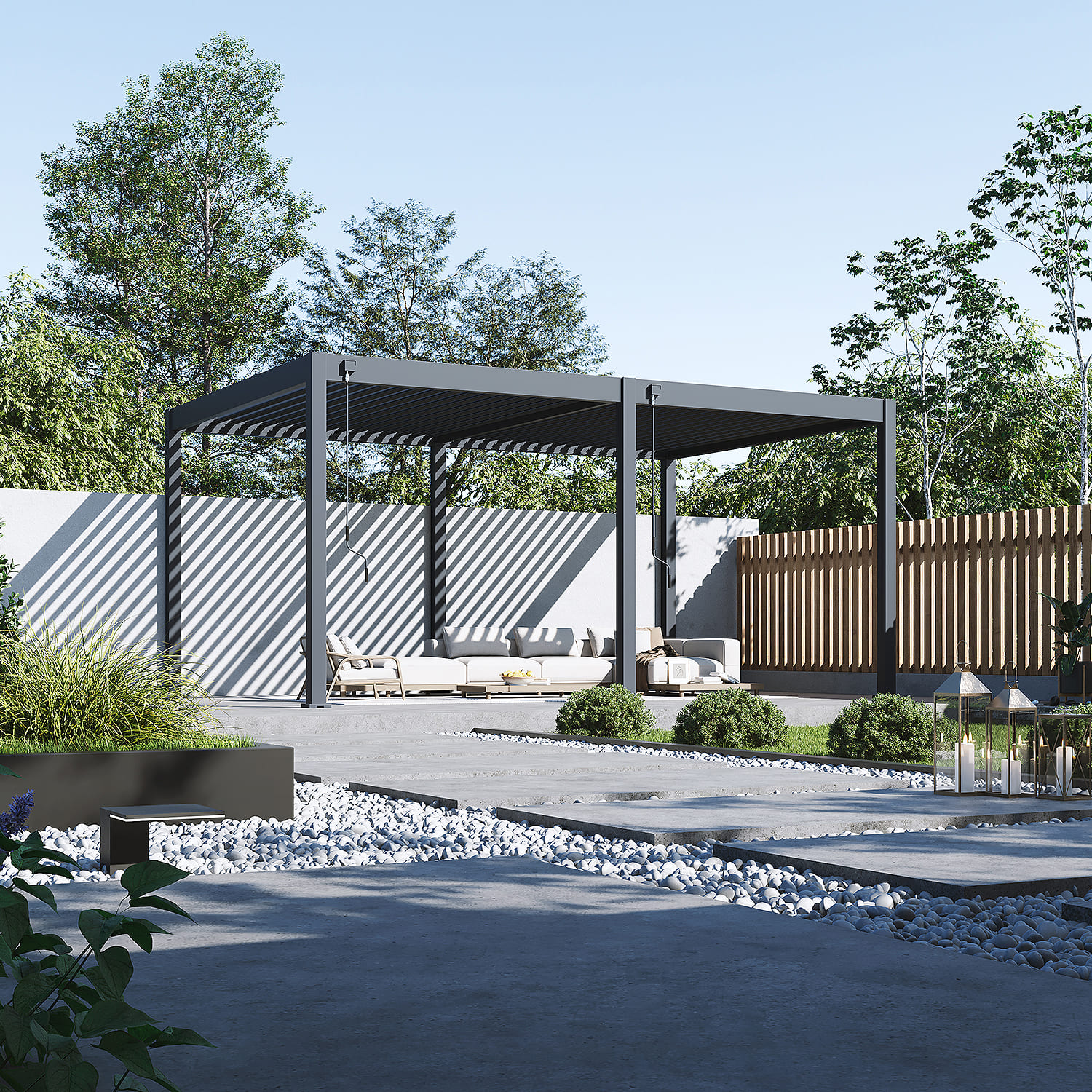 Orion Deluxe overkapping - 360x530 cm - Antraciet