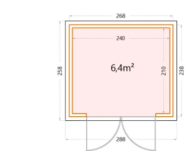 Telluria Classico 2724 tuinhuis - 268 x 238 cm - wit