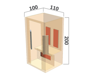 Novum Health Company 2 - Tweepersoons infrarood sauna - met DUO stralers