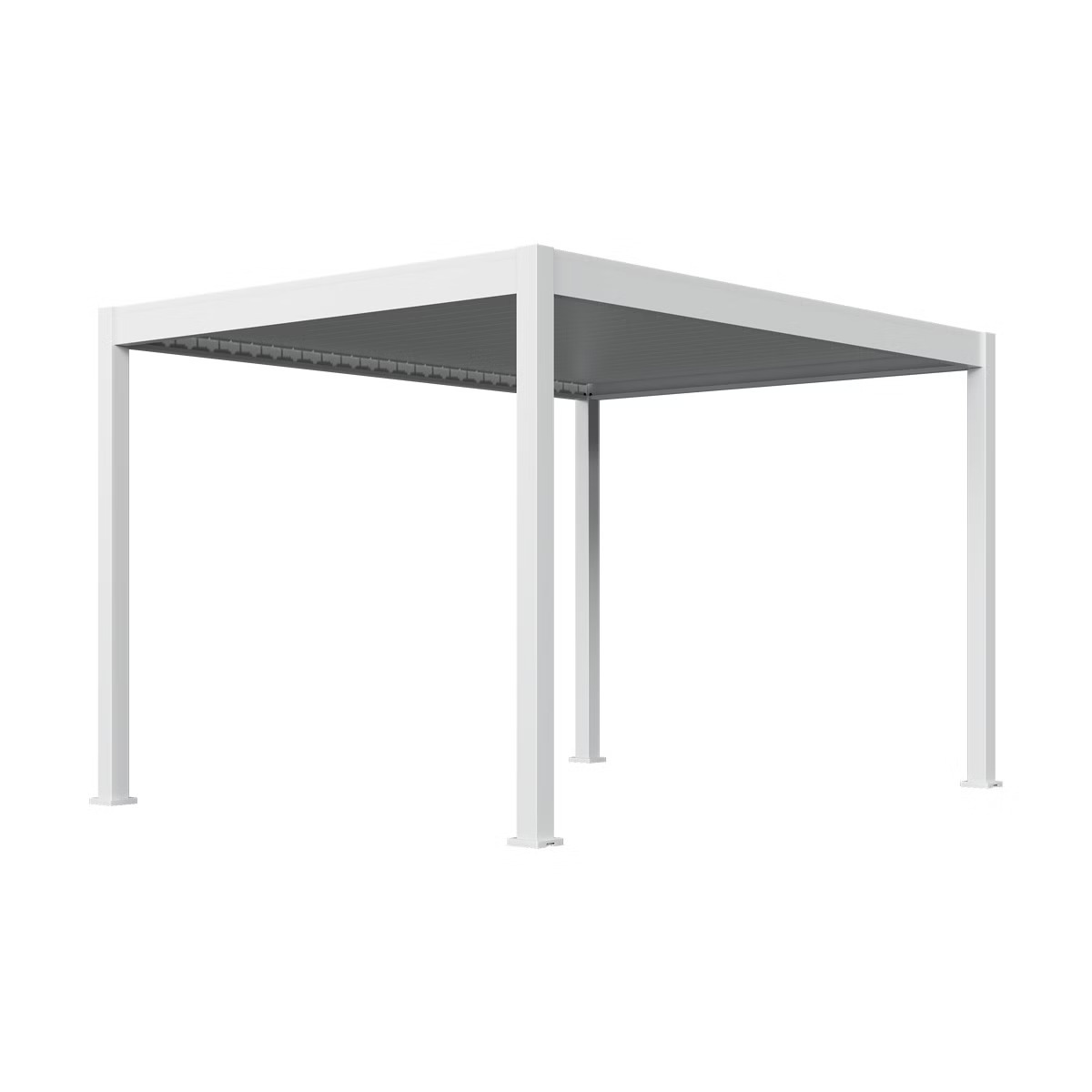 Orion Premium overkapping - E-LED met elektrisch lamellendak en LED - 300x400 cm - Wit 