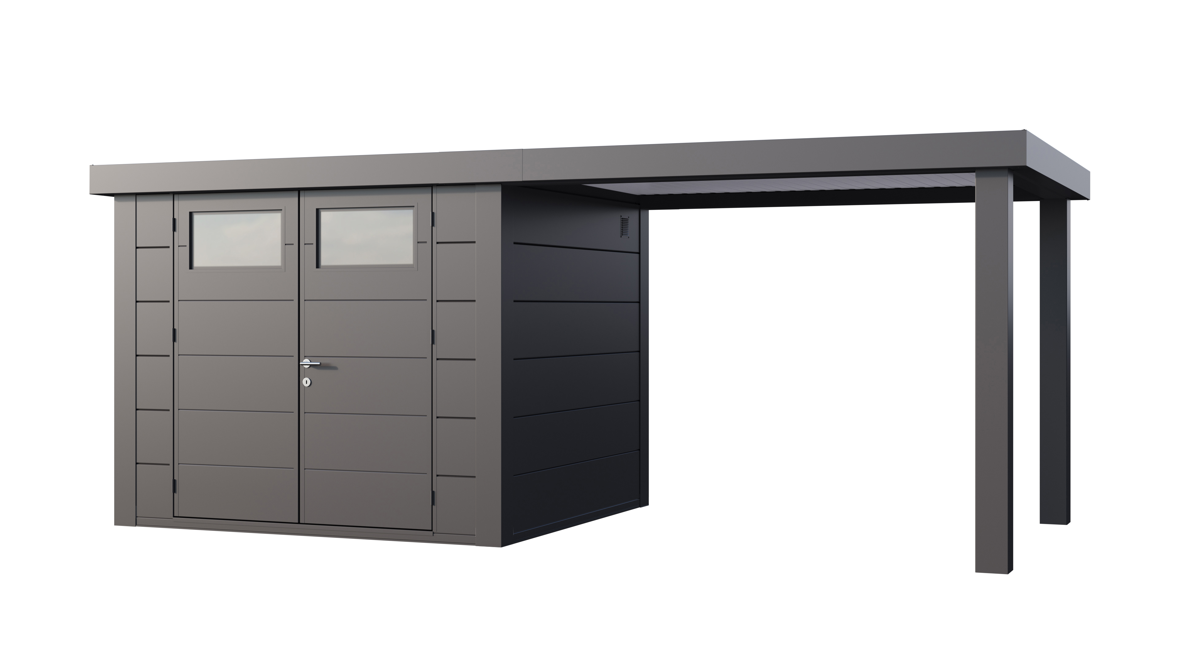 Telluria Classico 2724 tuinhuis inclusief open lounge - 552 x 238 cm - antraciet
