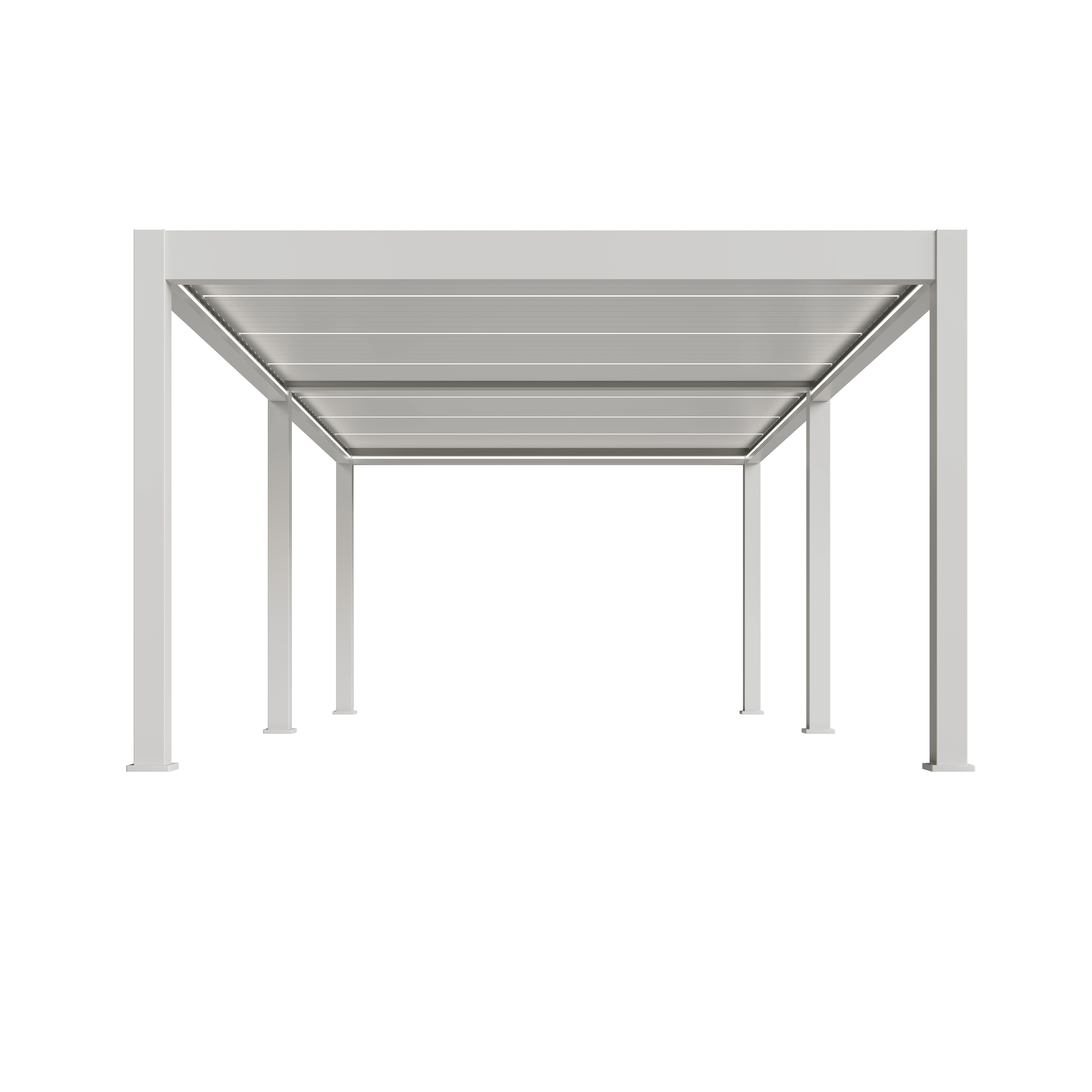 Orion Prestige overkapping - E-LED - 400x800 cm - Wit - Met elektrisch lamellendak en LED