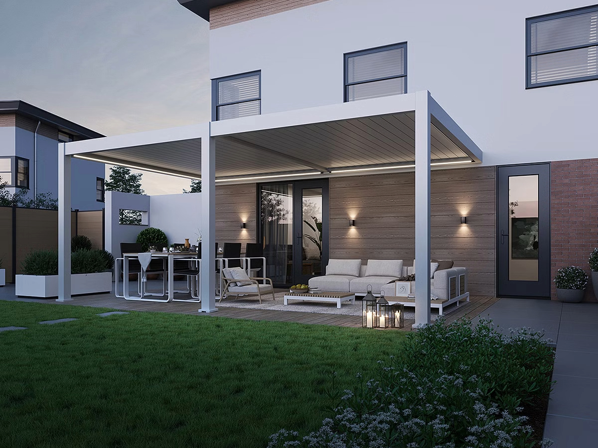 Orion Pemium overkapping - E-LED - Muurbevestiging - 400x600 cm - Wit