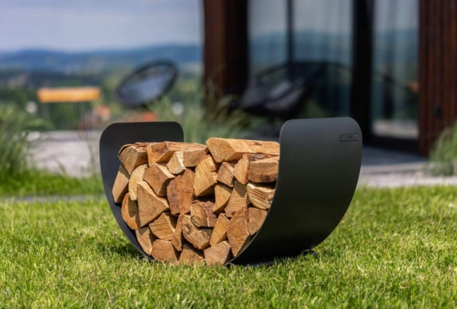 CookKing Turyn houtopslag - 70 x 36 x 45 cm - zwart staal CookKing Turyn houtopslag - 70 x 36 x 45 cm - zwart staal