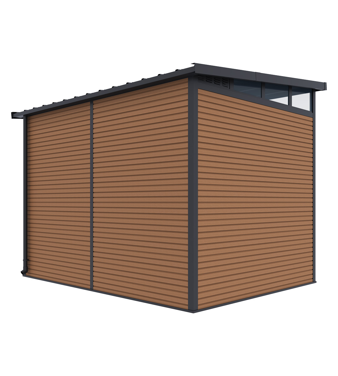Orion tuinhuis - WPC & Aluminium - 278x218 cm - Antraciet / Wood