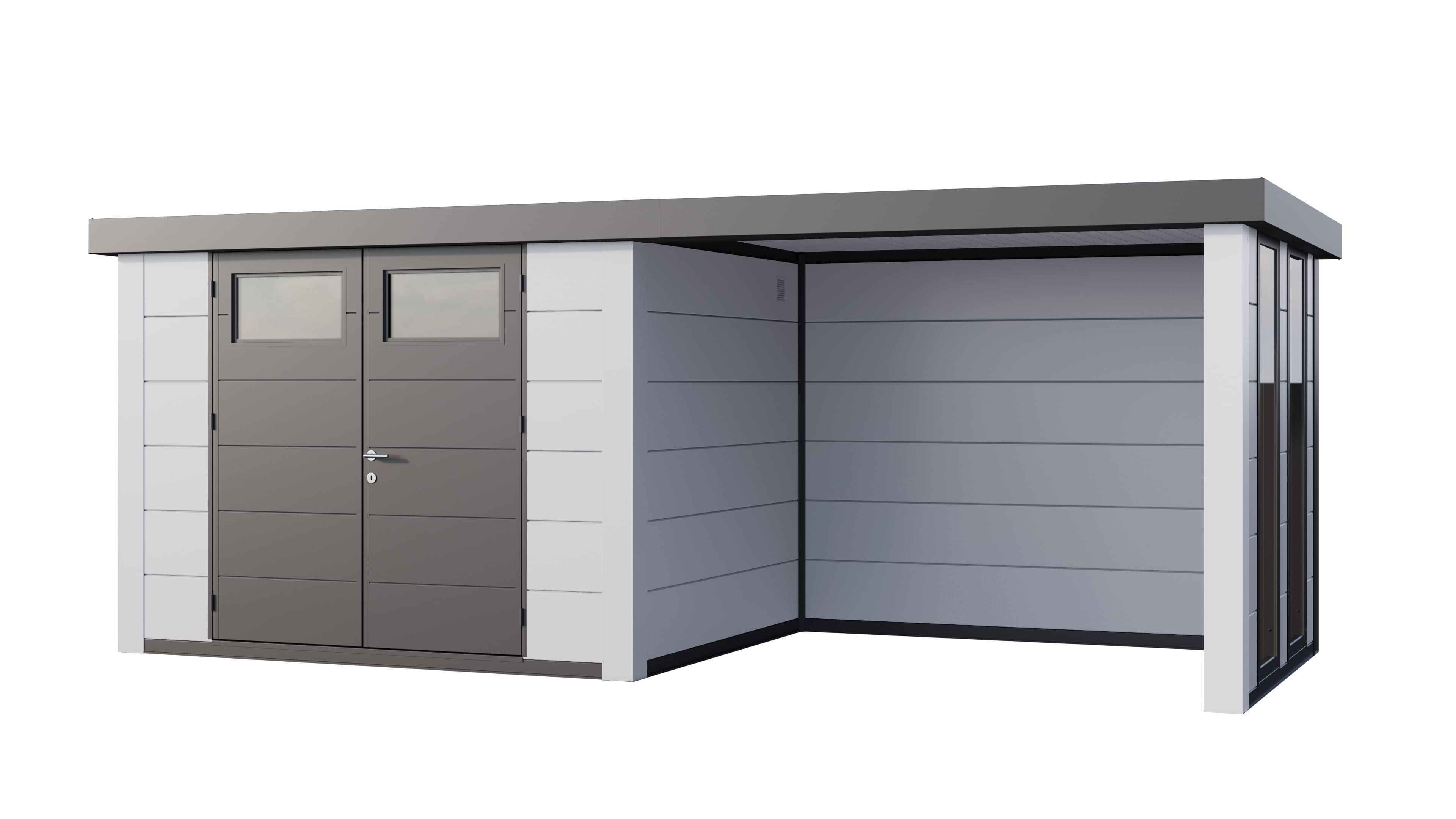 Telluria Classico 3024 tuinhuis inclusief dichte lounge - 582 x 238 cm - wit