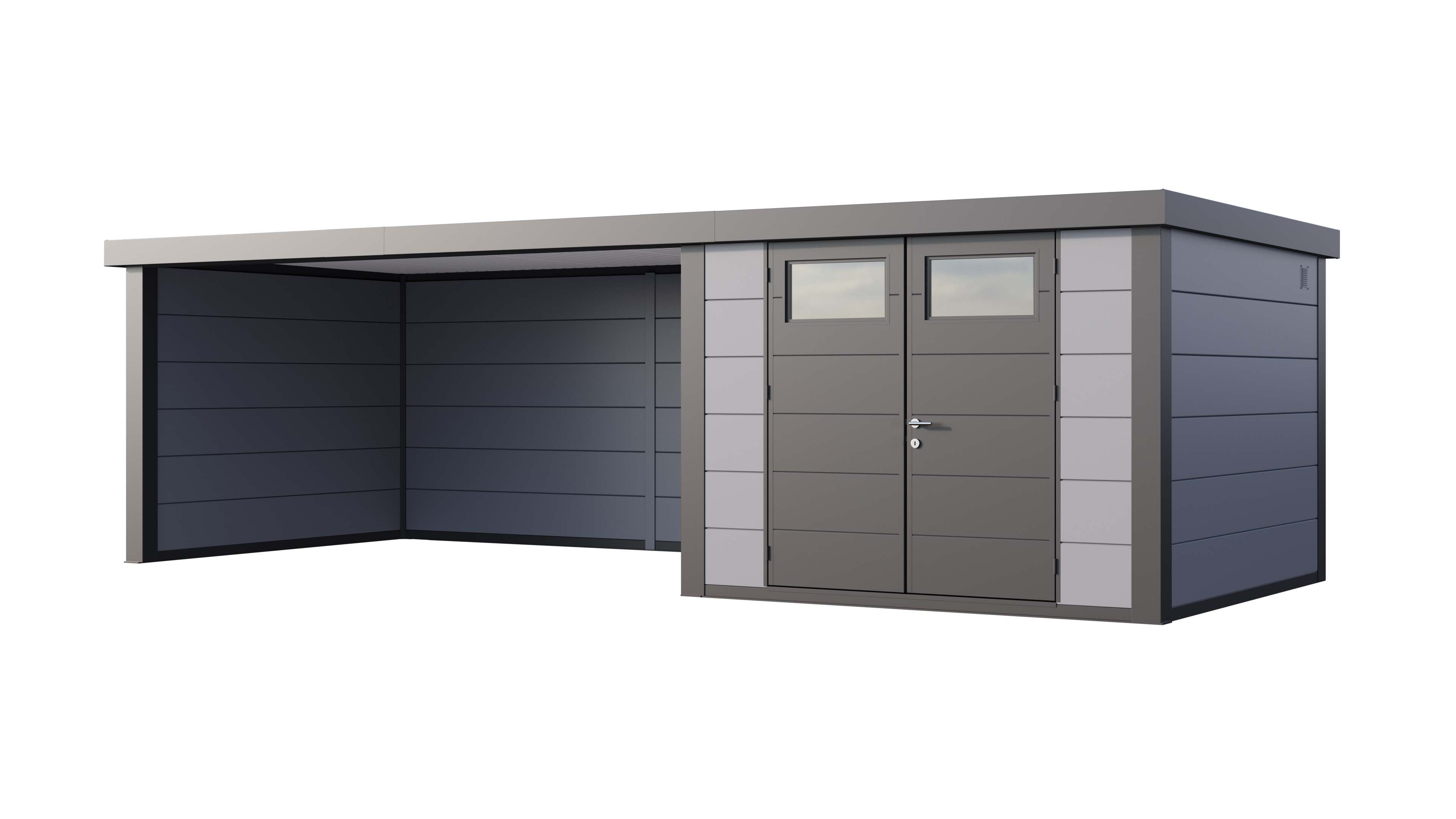 Telluria Classico 3330 tuinhuis - Inclusief dichte lounge links - 792 x 298 cm - lichtgrijs/antraciet