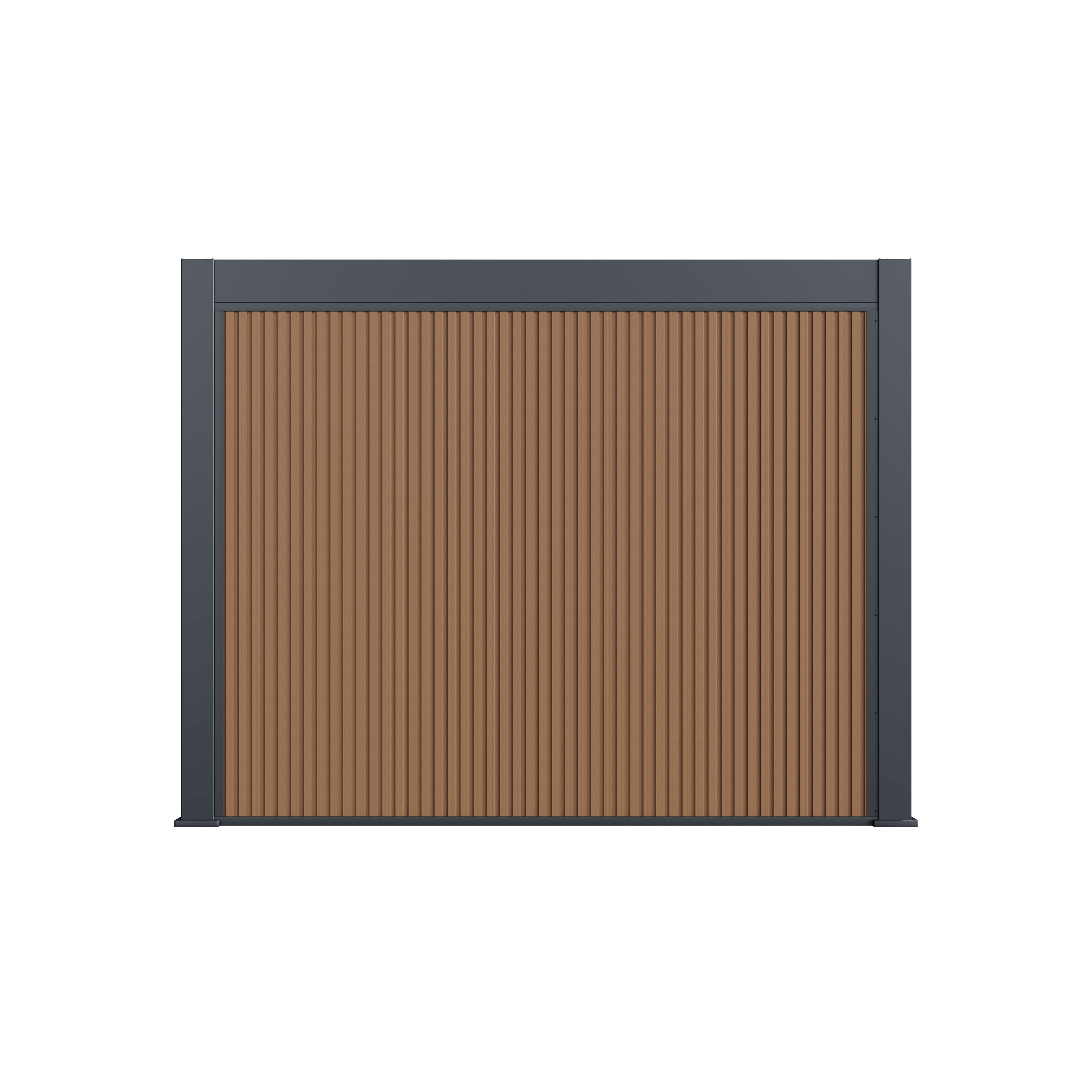 Orion composietwand - 300x236 cm - Voor 3m kant - Wit/Teak