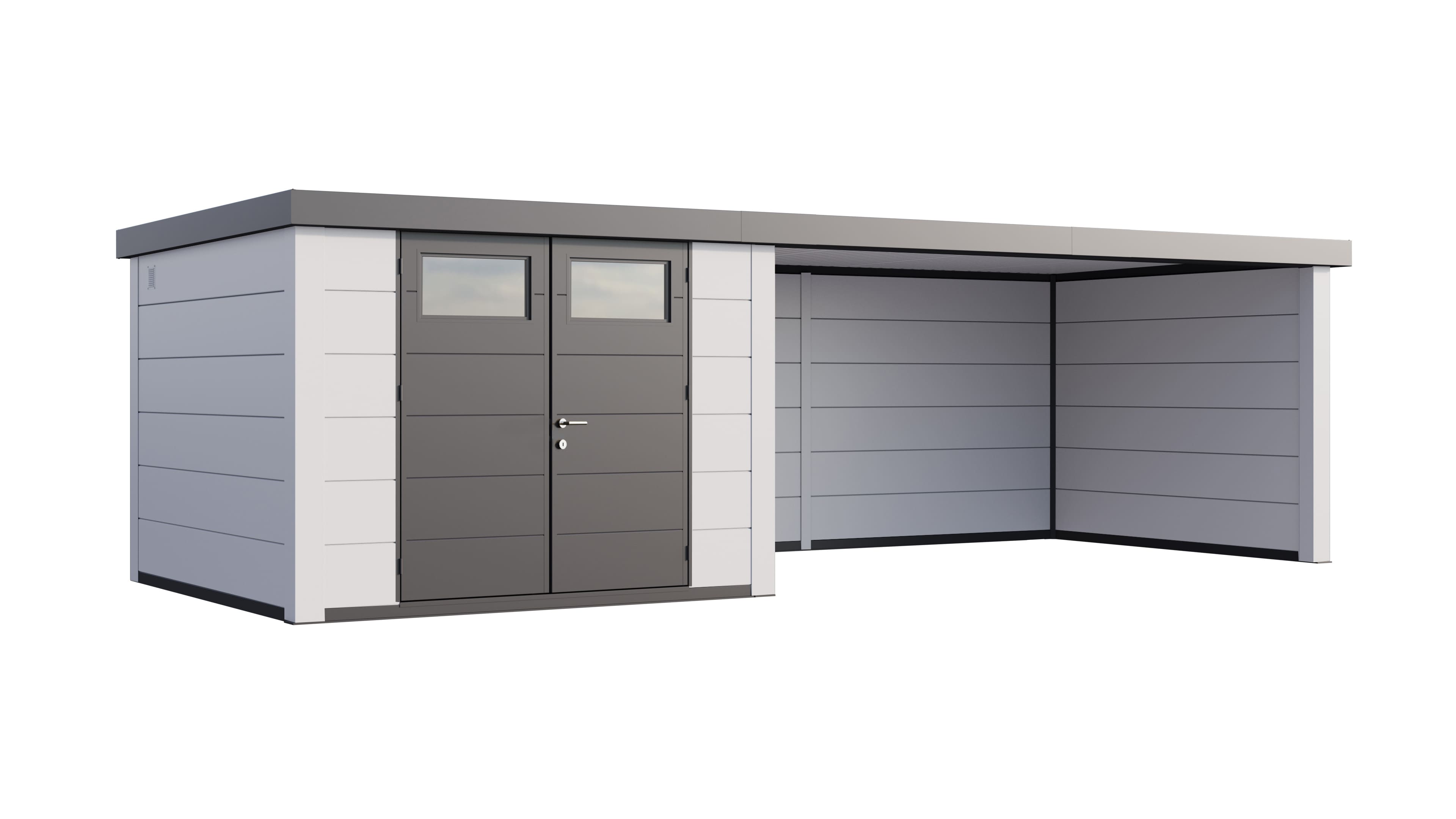 Telluria Classico 3030 tuinhuis inclusief dichte lounge - 642 x 298 cm - wit