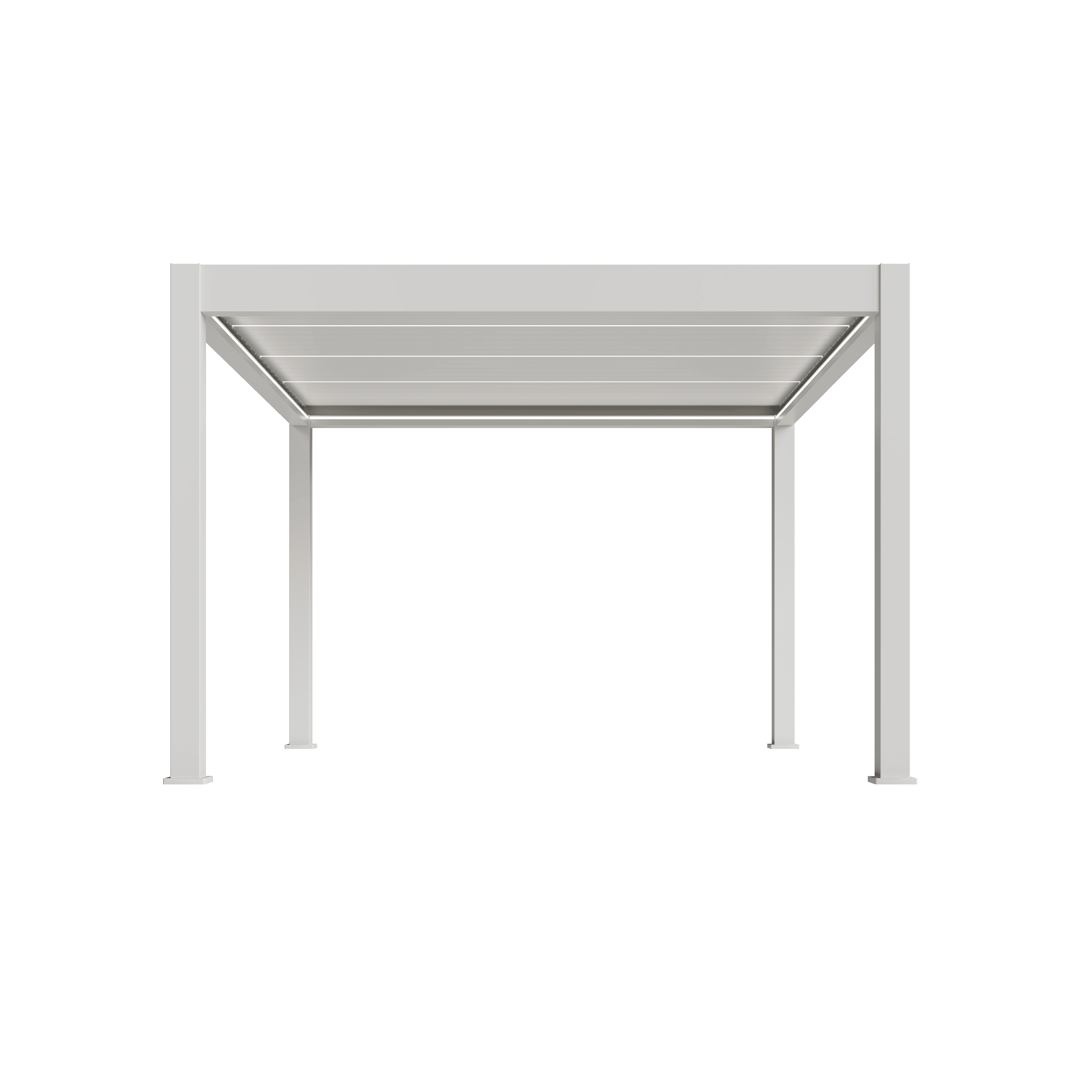 Orion Prestige overkapping - E-LED - 360x400 cm - Wit - Met elektrisch lamellendak en LED