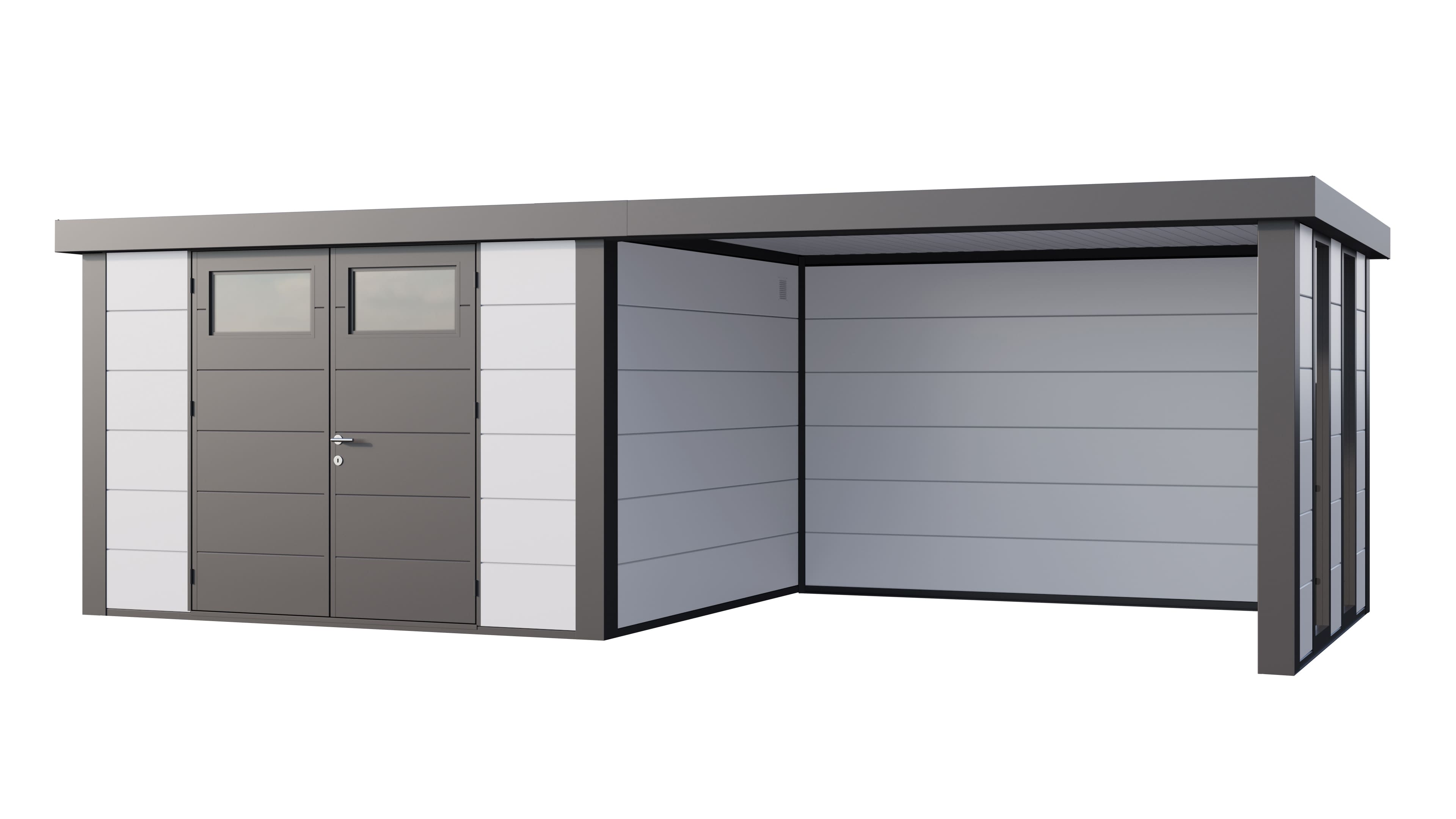 Telluria Classico 3330 tuinhuis inclusief dichte lounge - 672 x 298 cm - wit/antraciet