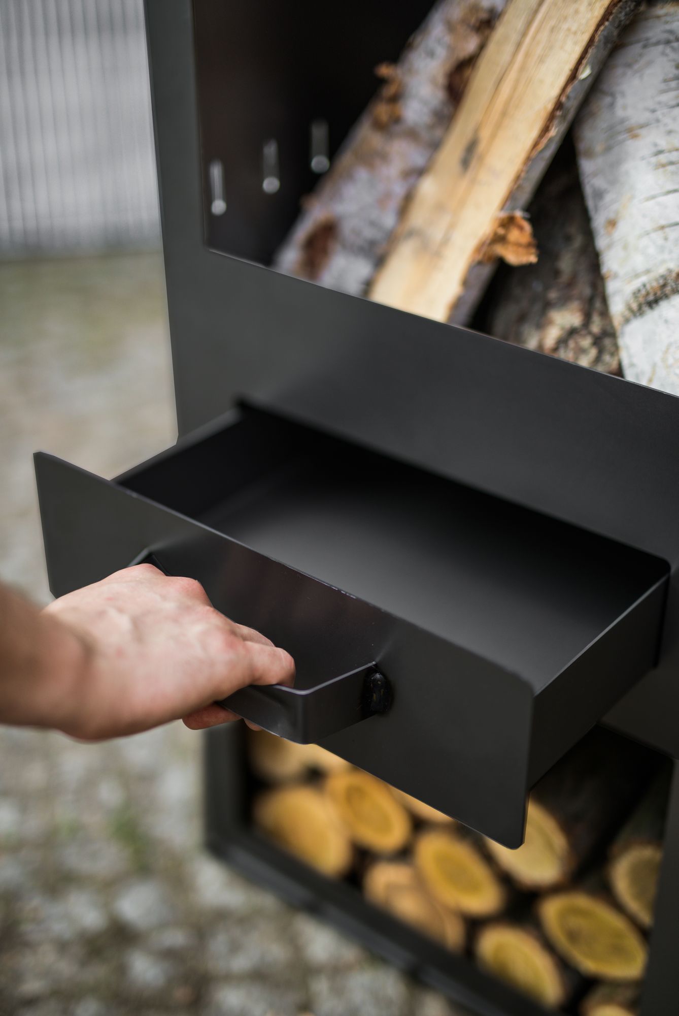 CookKing Rosa tuinhaard - 40 x 40 x 150 cm  - zwart staal