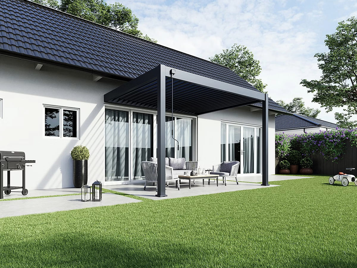  Orion Deluxe overkapping - Muurbevestiging - 300x360 cm - Antraciet