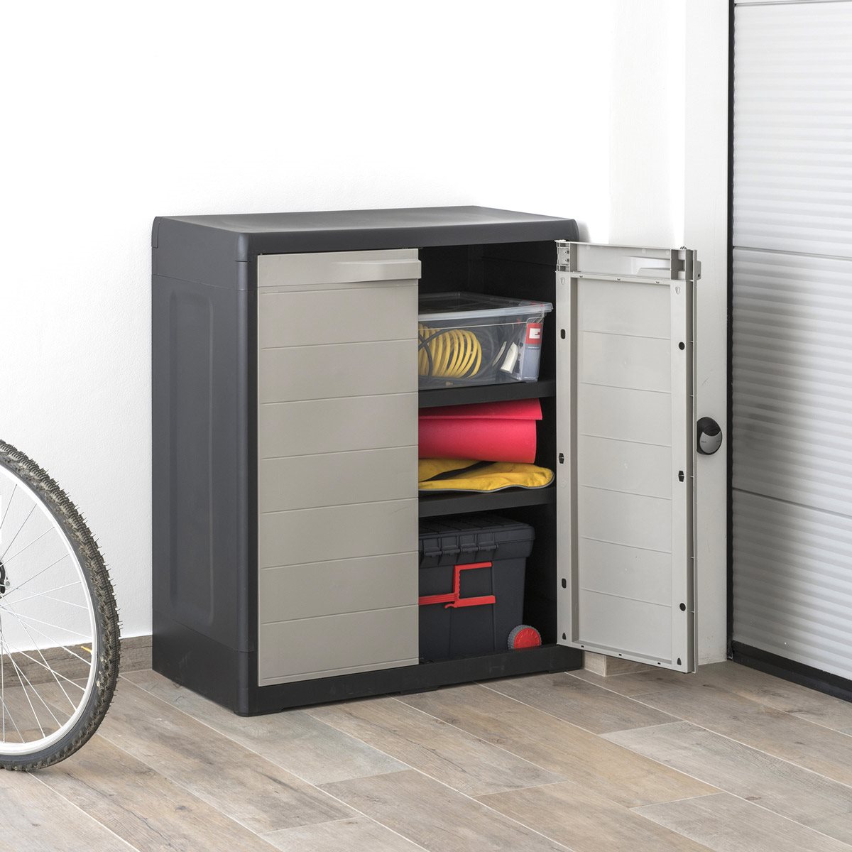 Toomax Elegance XL opbergkast laag - lichtgrijs/antraciet