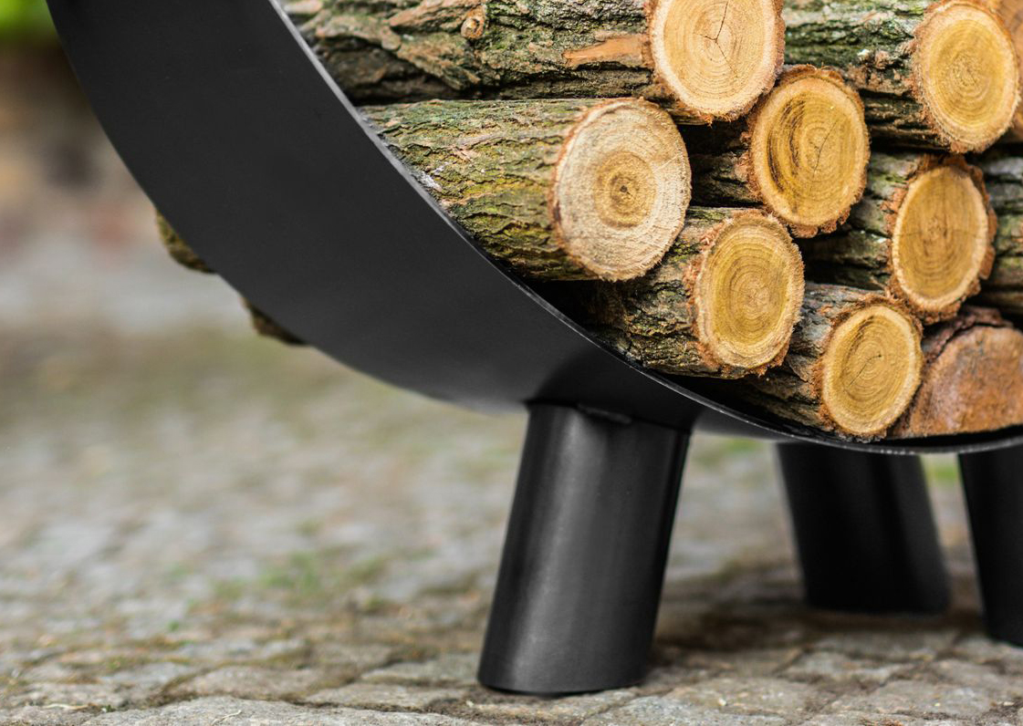 CookKing Mila houtopslag - 70 x 25 x 44 cm - zwart staal