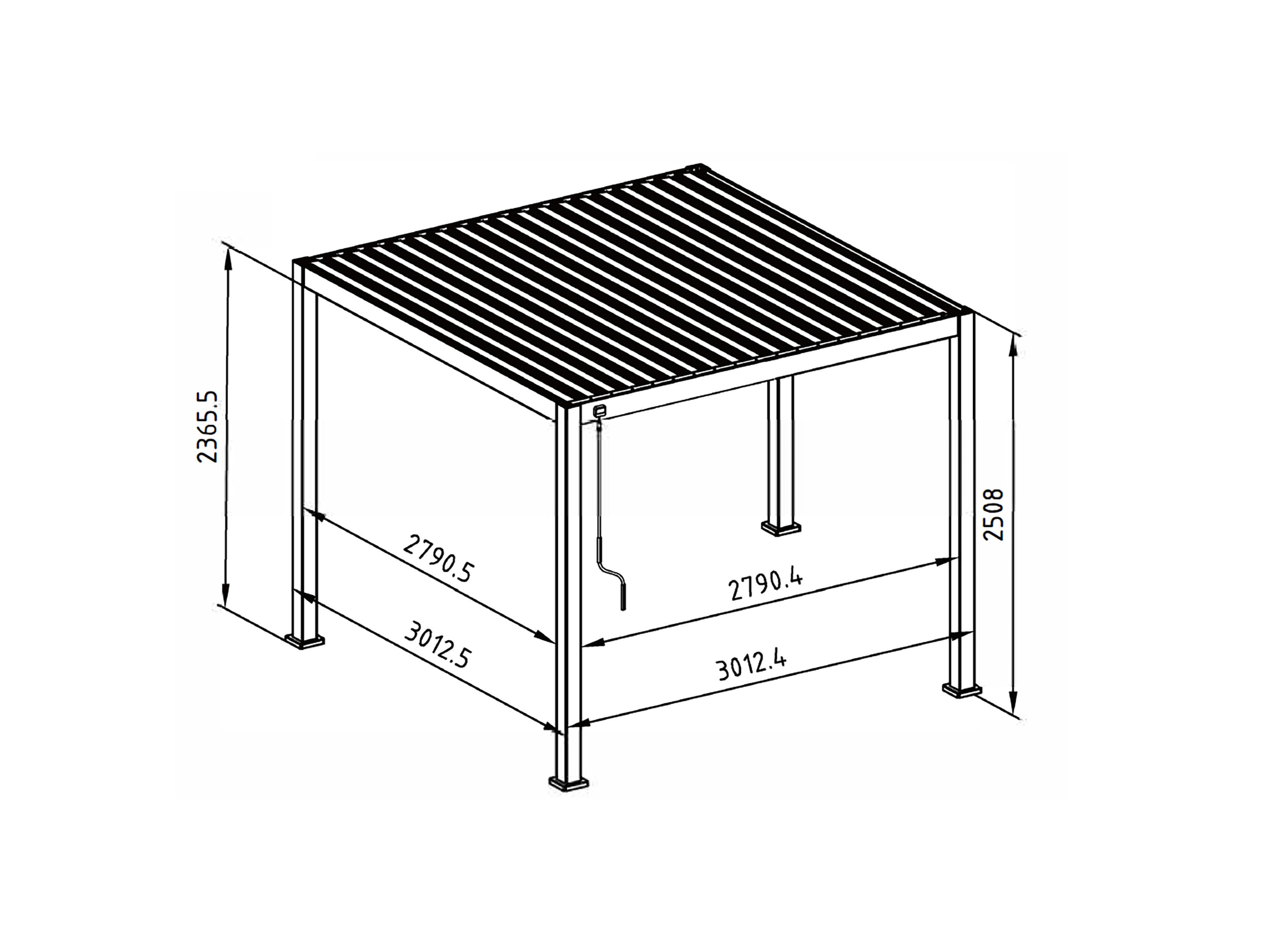 Mirador Deluxe overkapping - 300 x 300 cm - lichtgrijs