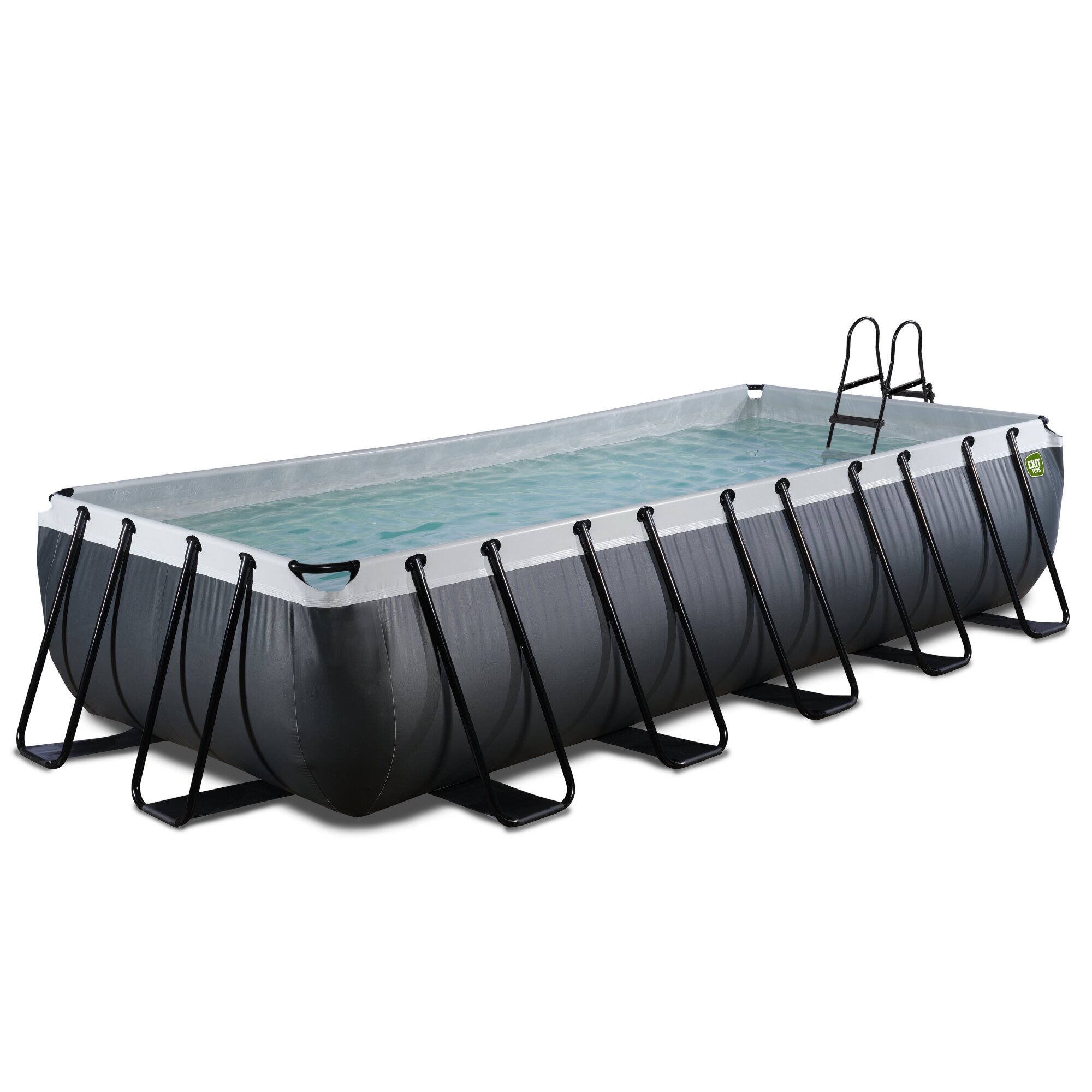 EXIT Black Leather zwembad 540 x 250 x 100 cm met zandfilterpomp en trap EXIT Black Leather zwembad 540 x 250 x 100 cm met zandfilterpomp en trap