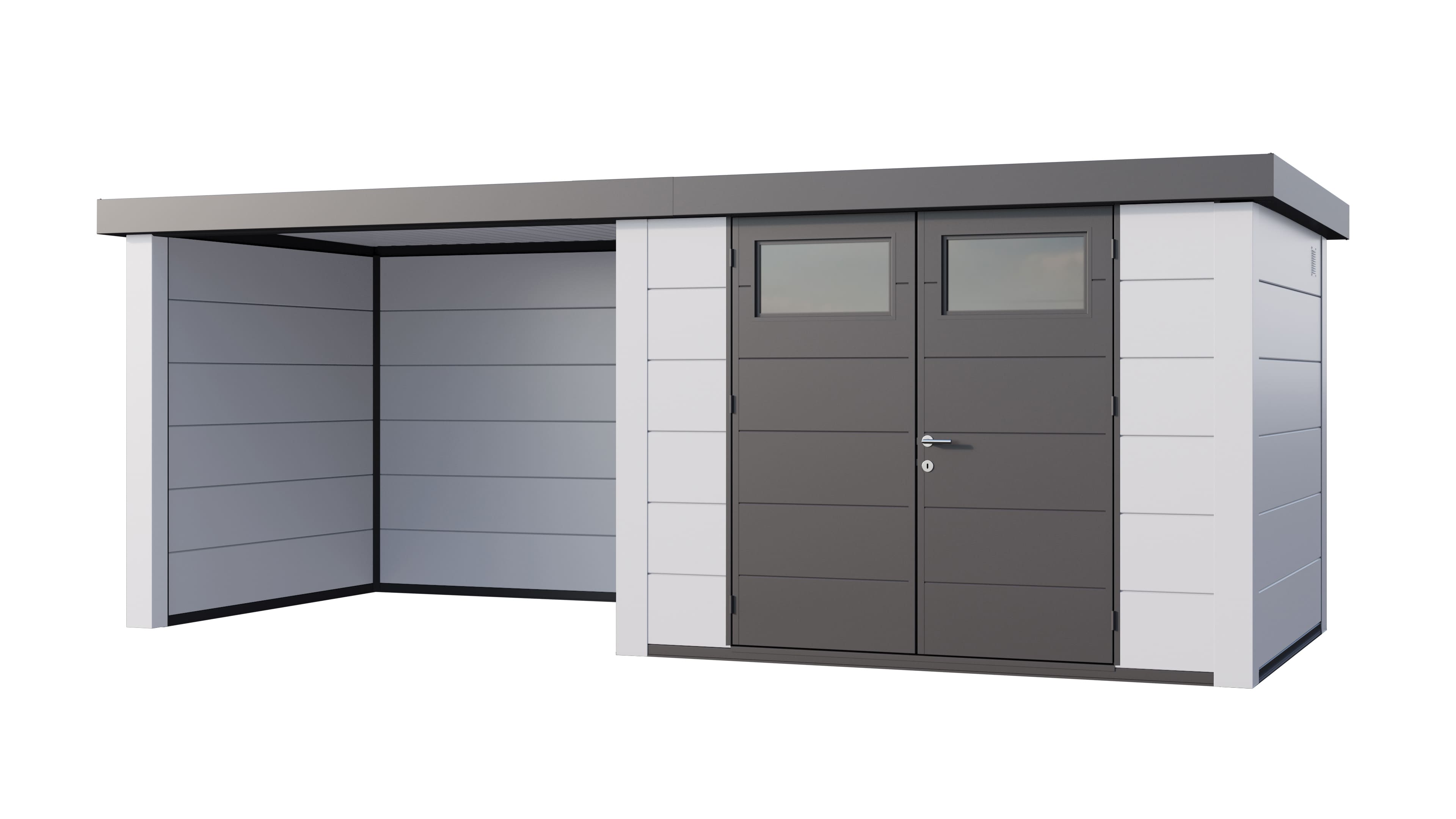 Telluria Classico 3024 tuinhuis inclusief dichte lounge - 582 x 238 cm - wit