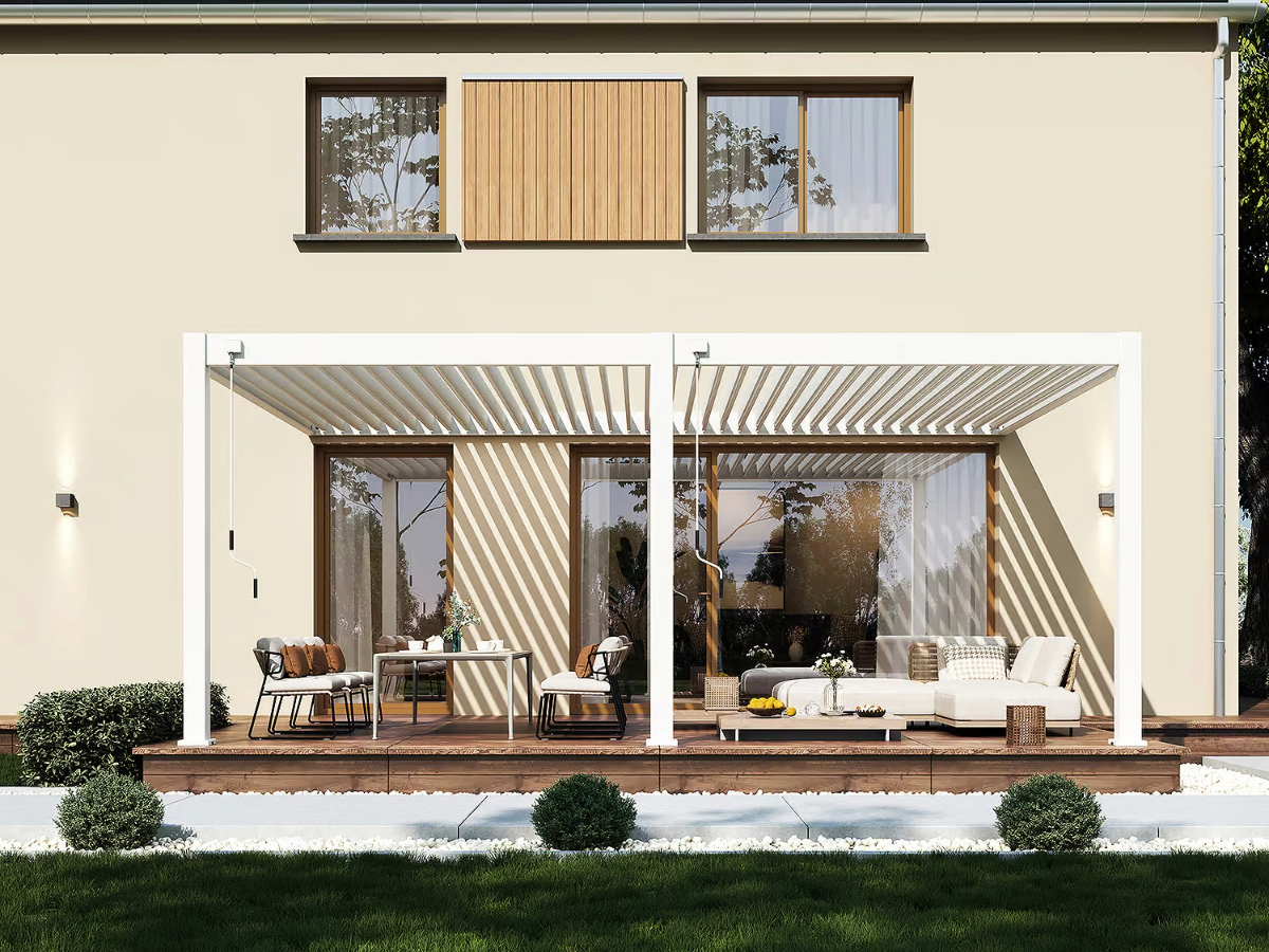 Orion Premium overkapping - Muurbevestiging - 400x800 cm - Wit