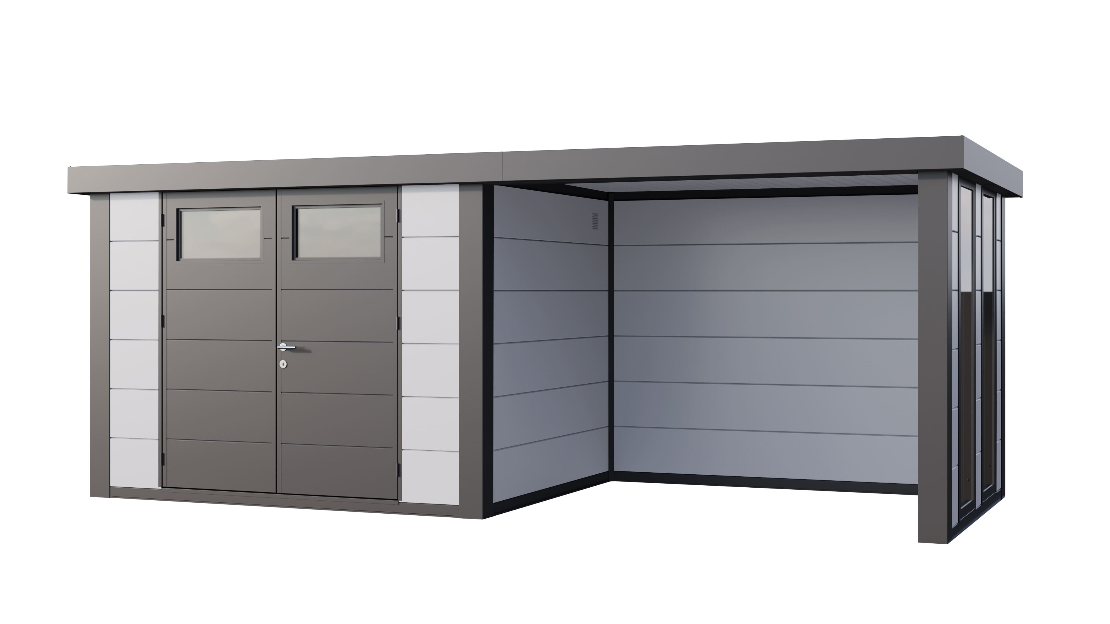 Telluria Classico 3024 tuinhuis inclusief dichte lounge - 582 x 238 cm - wit/antraciet