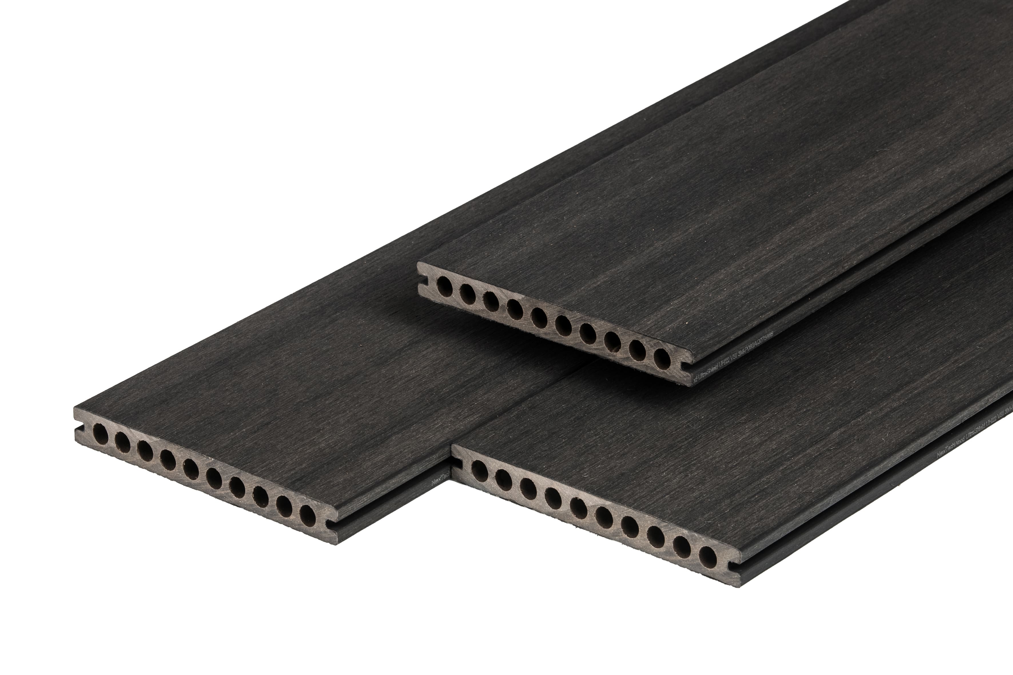 PuraShield vlonderplank composiet - 300 cm - Semi-massief - Voor clips - 21 cm breed - Zwart