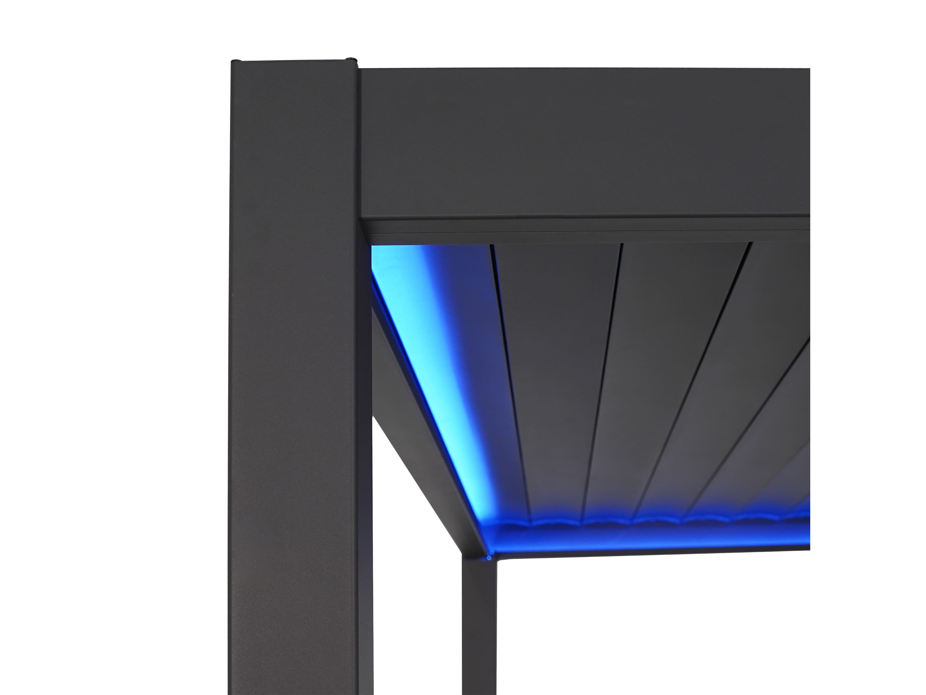 Mirador Deluxe overkapping E-LED - 300 x 400 - antraciet - met elektrisch lamellendak en LED 