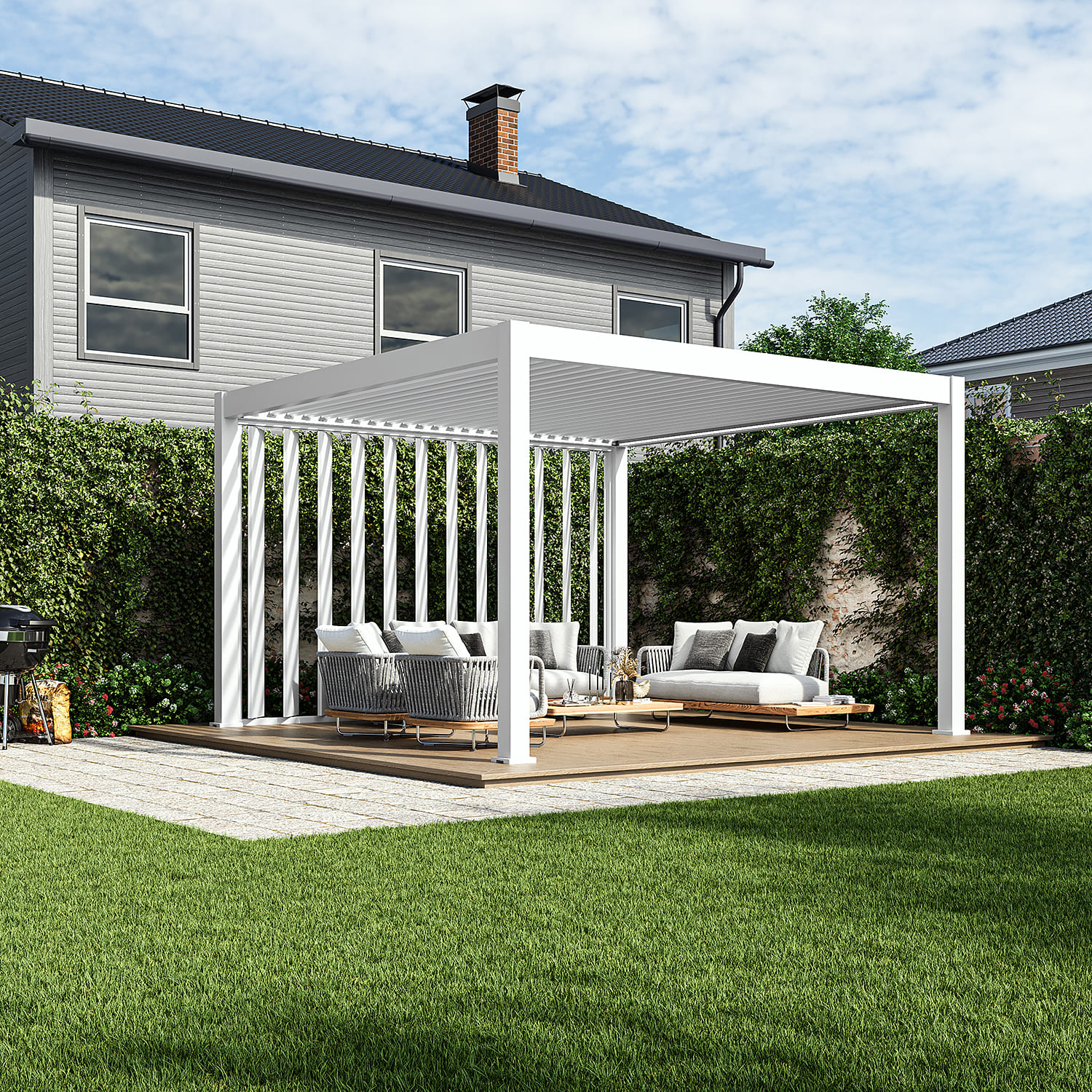 Orion shutterwand - Kantelbaar - Verticaal -  Voor 3,6 meter zijkant - Wit