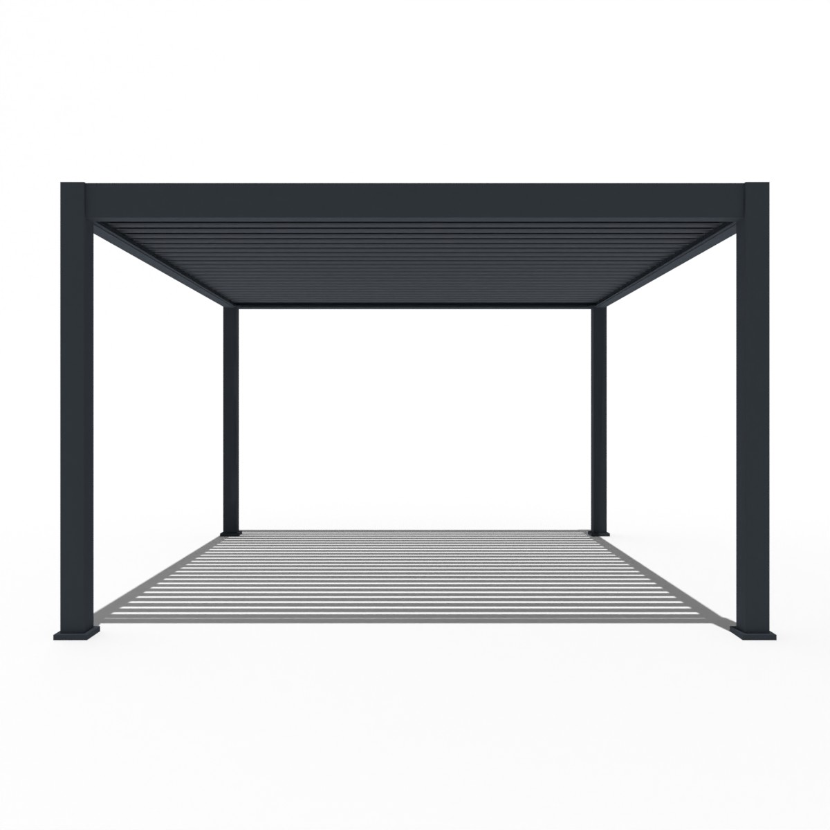 Orion Premium overkapping - E-LED - 400x400 cm - Antraciet - met elektrisch lamellendak en LED