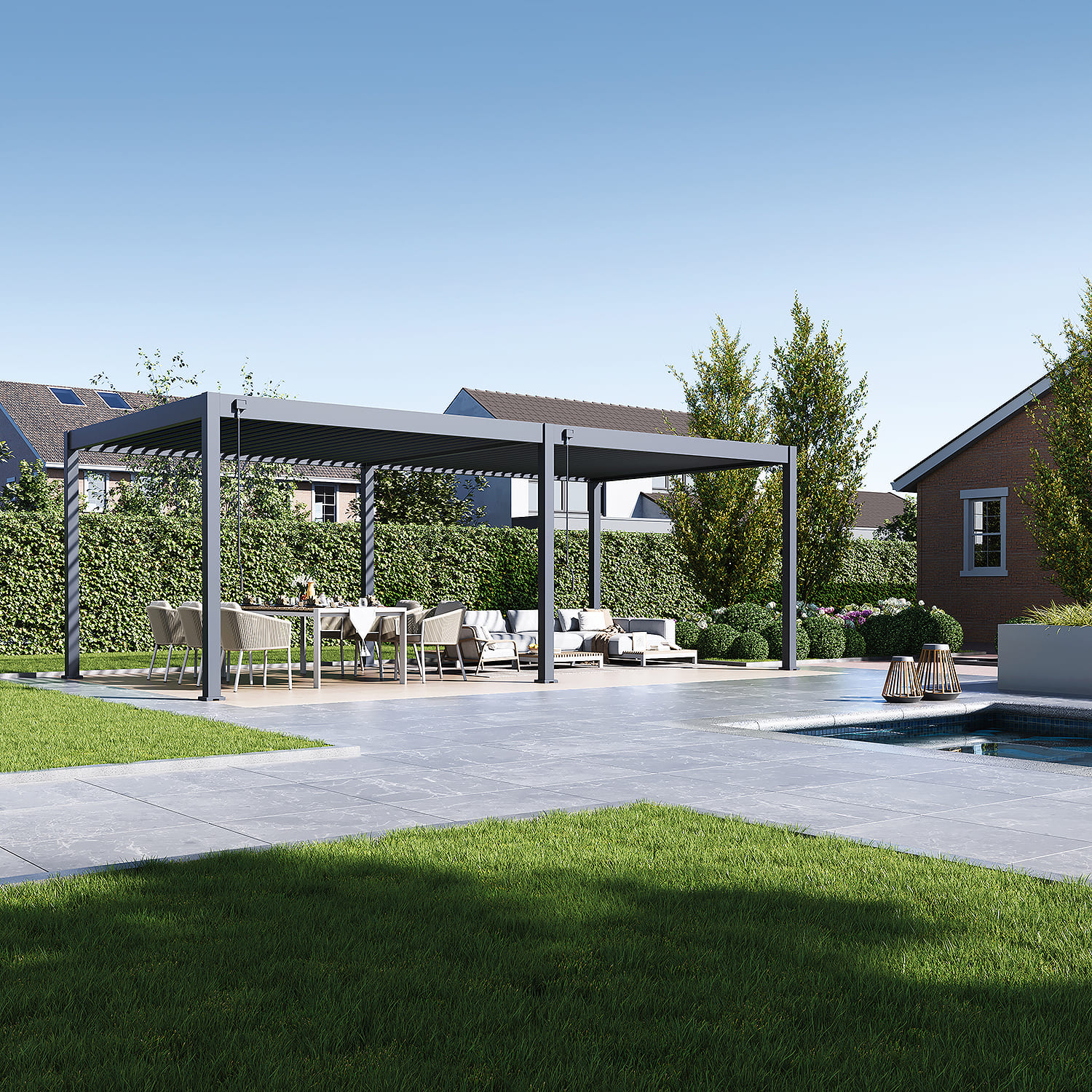 Orion Deluxe overkapping - 360x720 cm - Antraciet