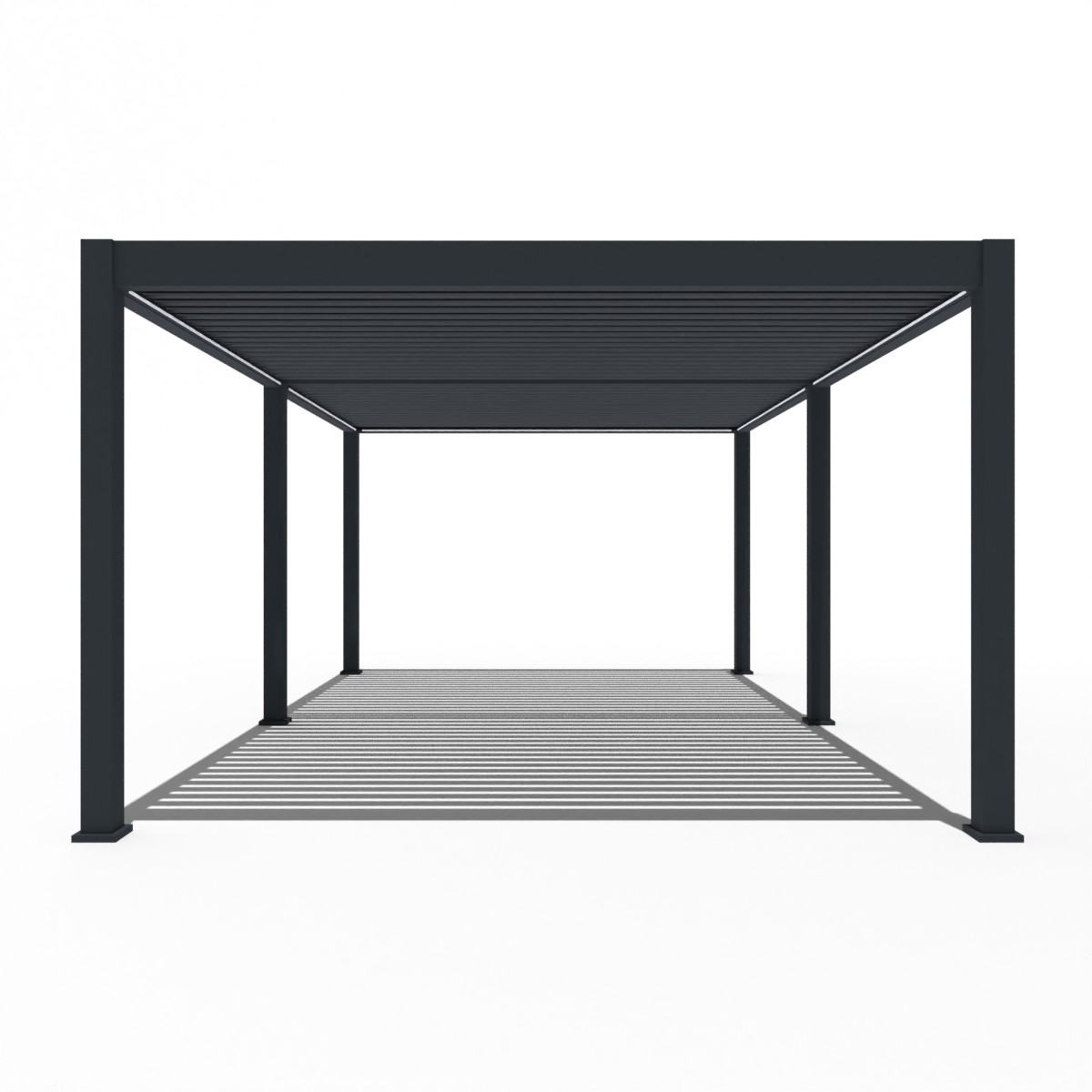 Orion Premium overkapping - E-LED - 400x600 cm - Antraciet - met elektrisch lamellendak en LED 