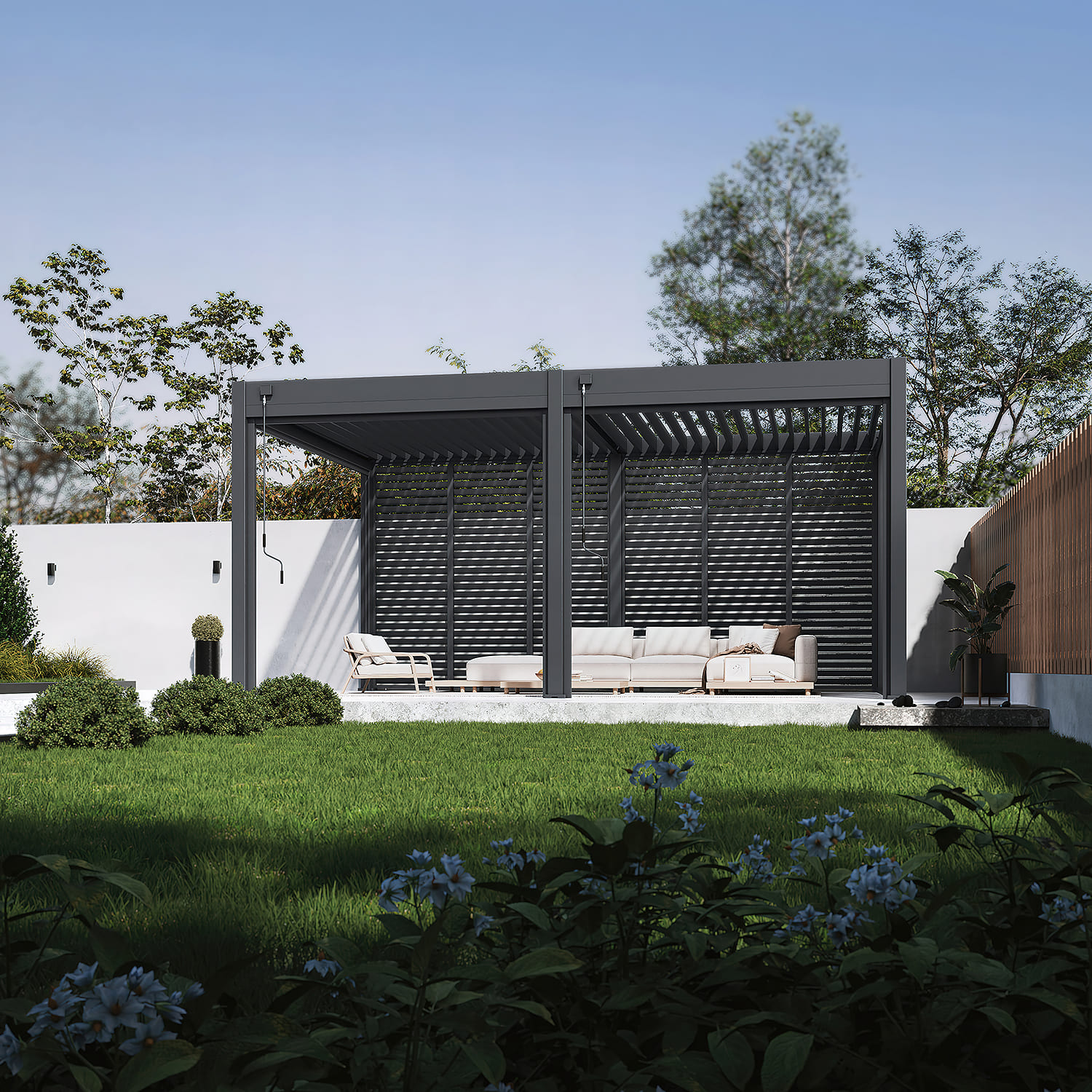 Orion shutterpaneel - Kantelbaar - Horizontaal - 123 cm - Voor 4 meter zijkant - Antraciet