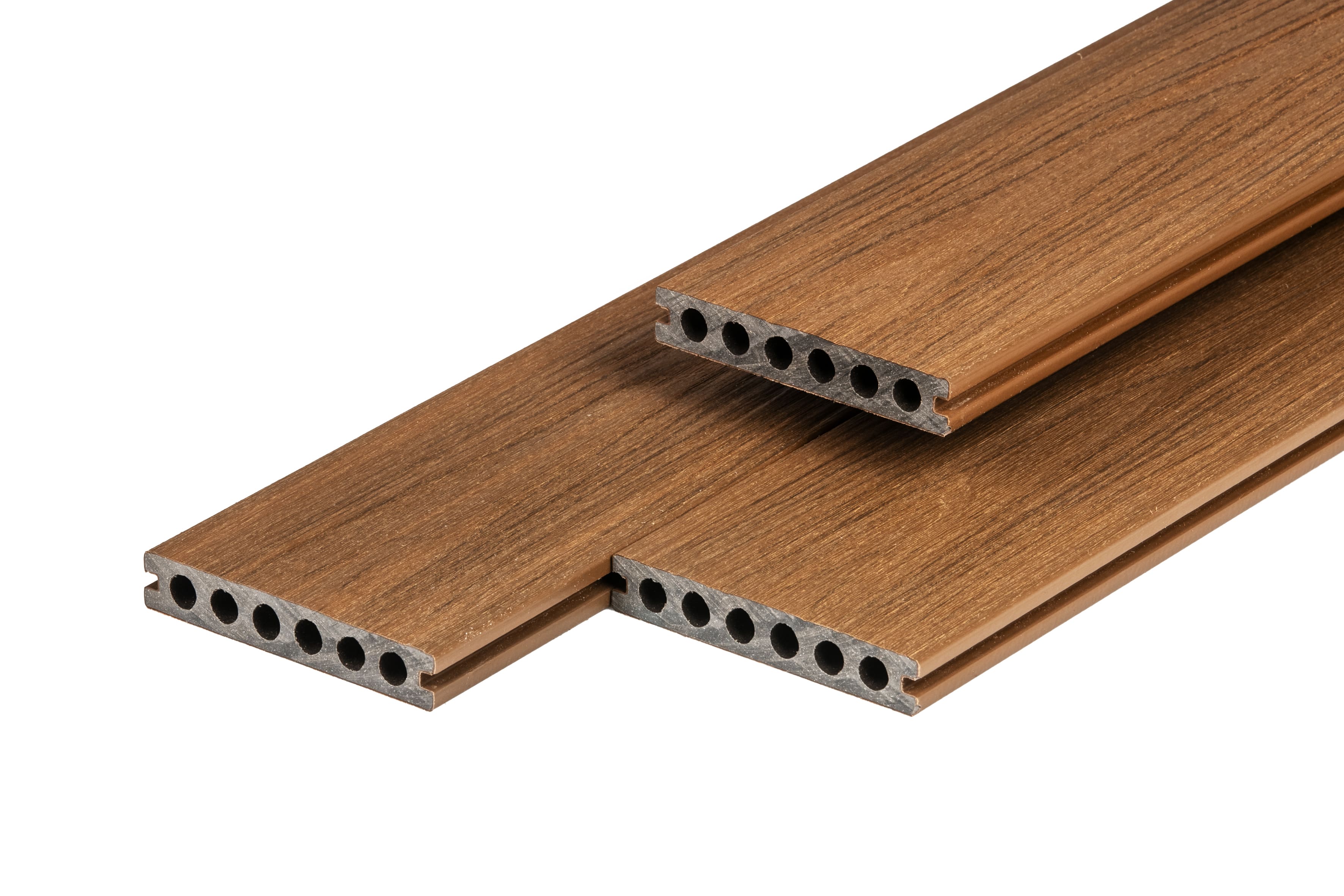 PuraShield vlonderplank composiet - 300 cm - Semi-massief - Voor clips - 13,8 cm breed - Teak
