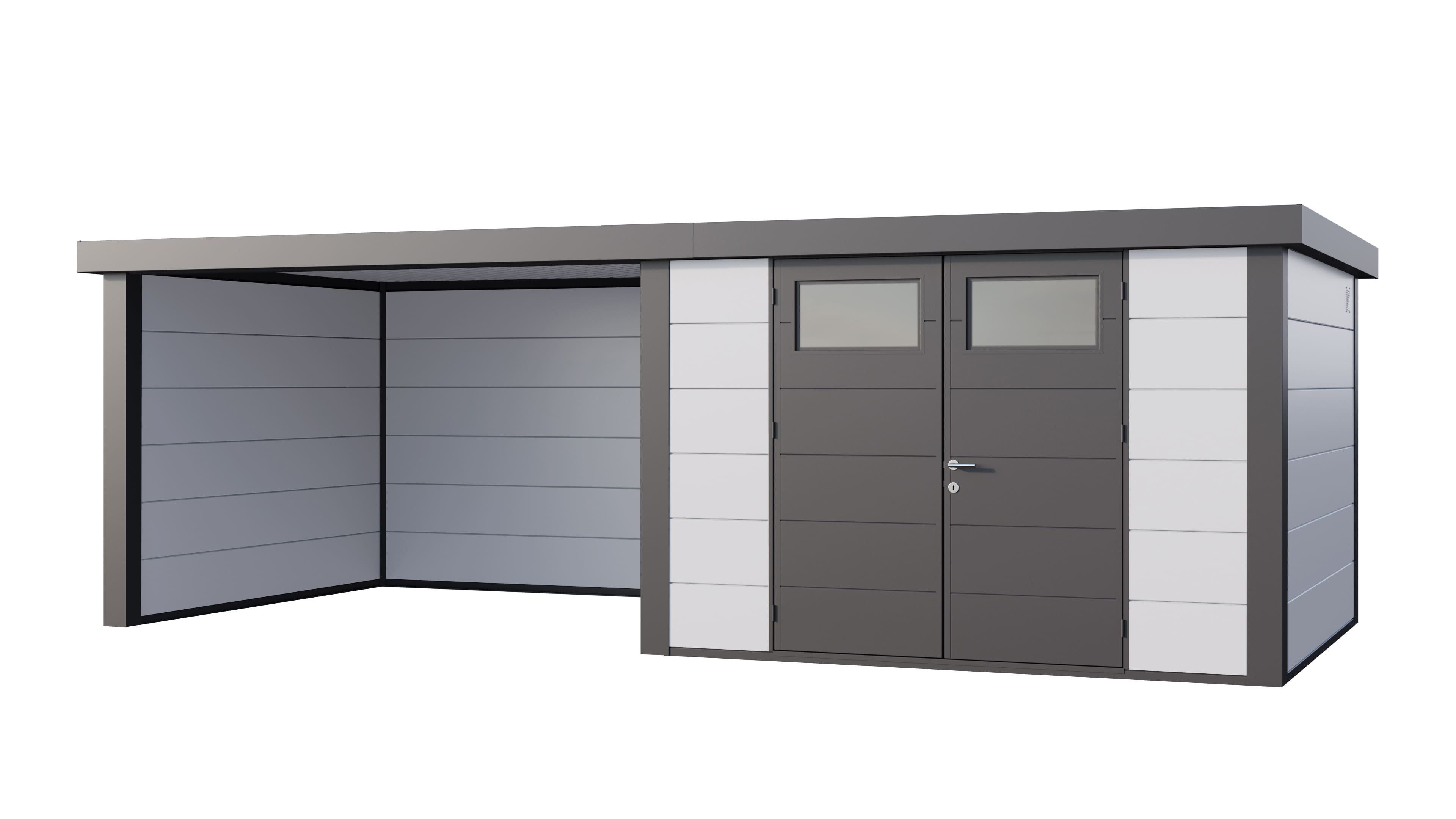 Telluria Classico 3330 tuinhuis inclusief dichte lounge - 672 x 298 cm - wit/antraciet