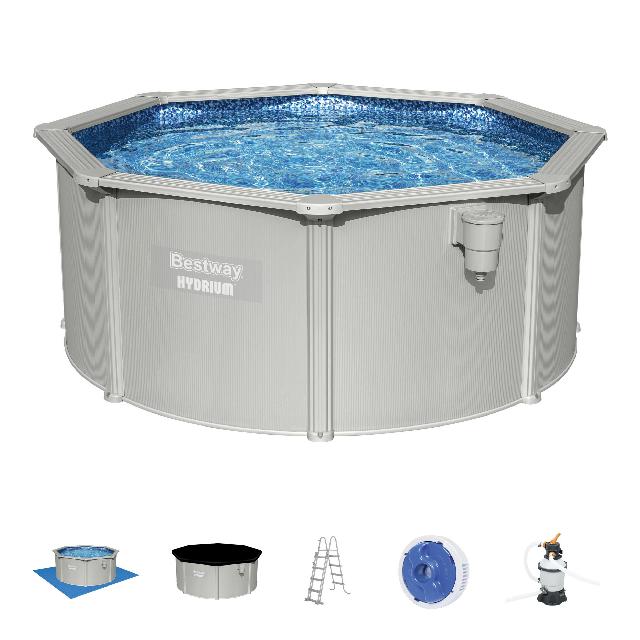 Bestway Hydrium metalen zwembad Ø 300 x 120 cm - met zandfilterpomp en accessoires