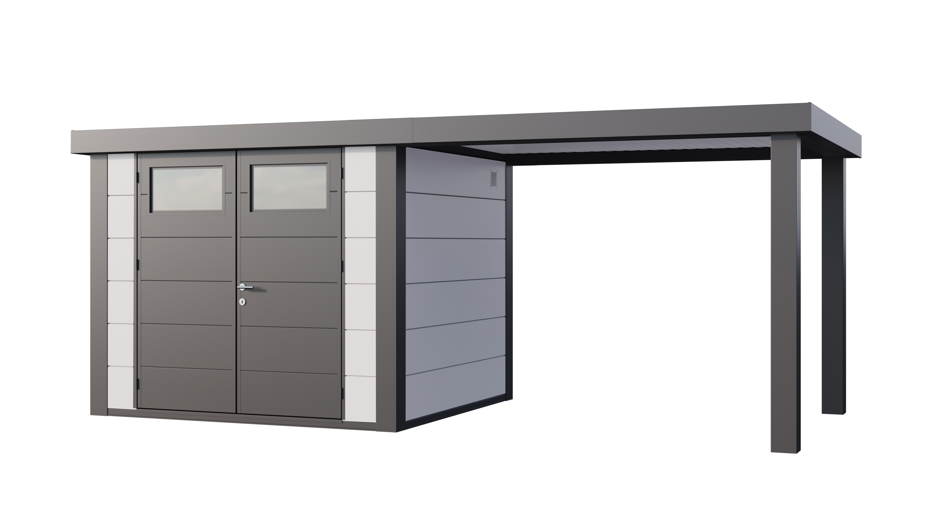 Telluria Classico 2724 tuinhuis inclusief open lounge - 552 x 238 cm - wit/antraciet