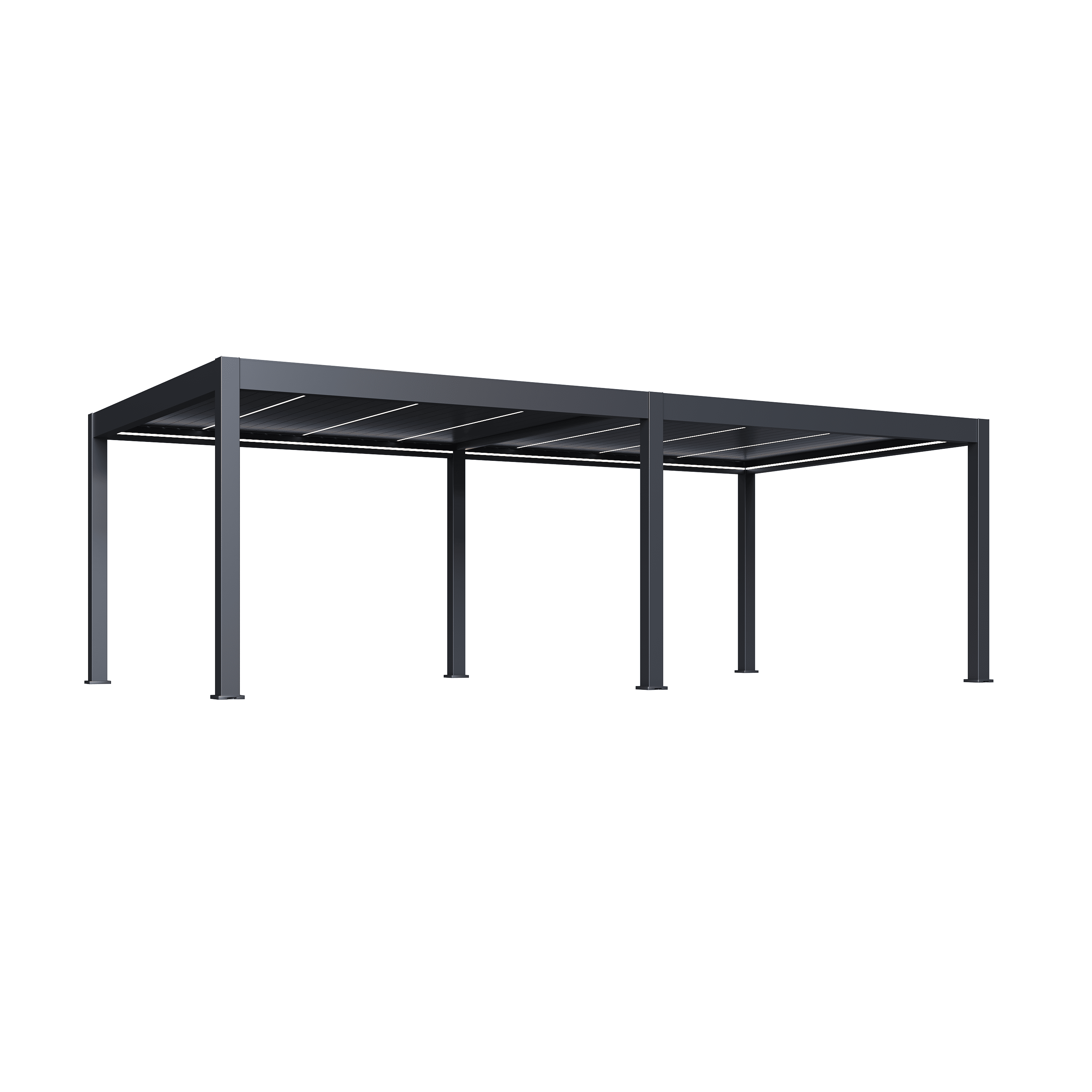 Orion Prestige overkapping - E-LED - 400x800 cm - Antraciet - Met elektrisch lamellendak en LED