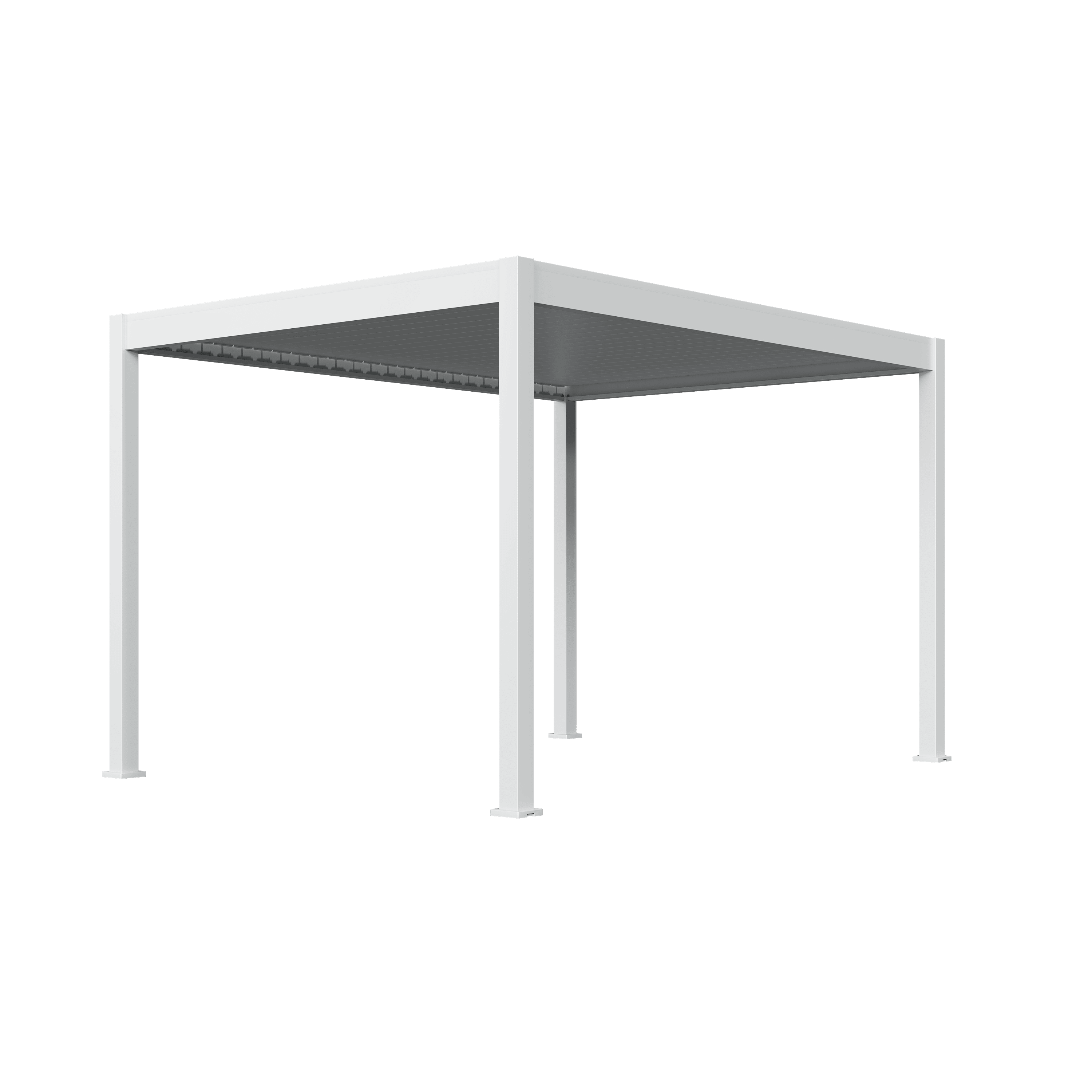 Orion Deluxe overkapping - E-LED - 300x400 cm - Wit - met elektrisch lamellendak en LED 