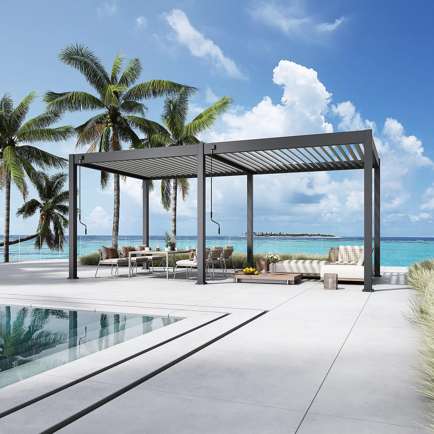 Orion Deluxe overkapping - 300x600 cm - Antraciet