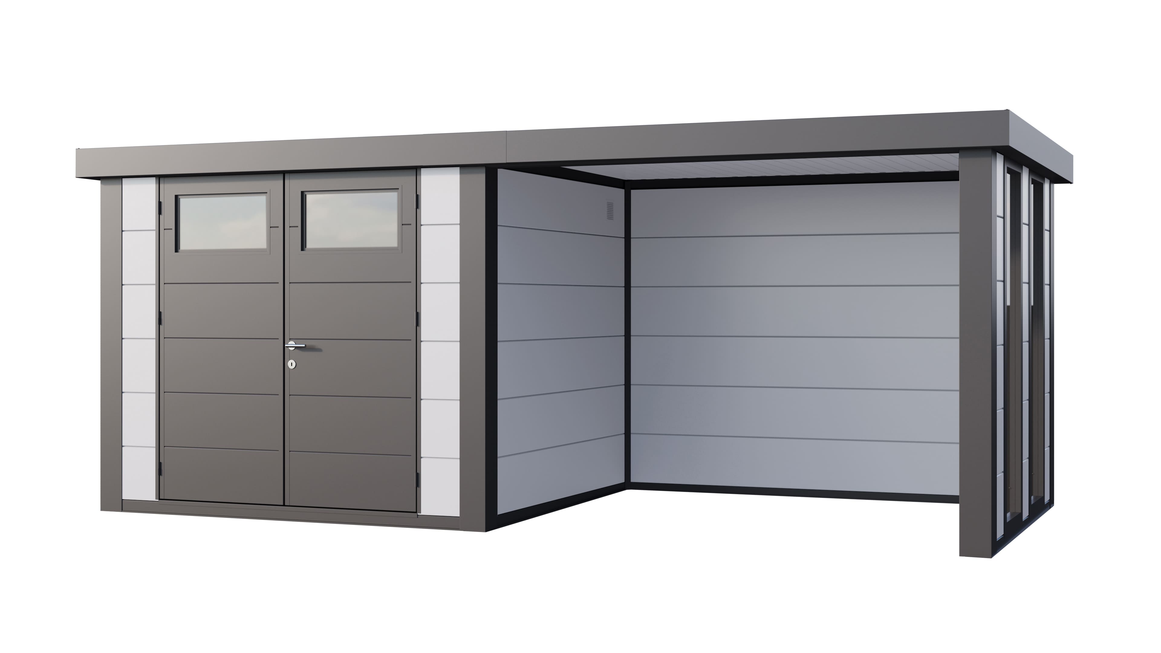 Telluria Classico 2724 tuinhuis inclusief dichte lounge - 552 x 238 cm - wit/antraciet