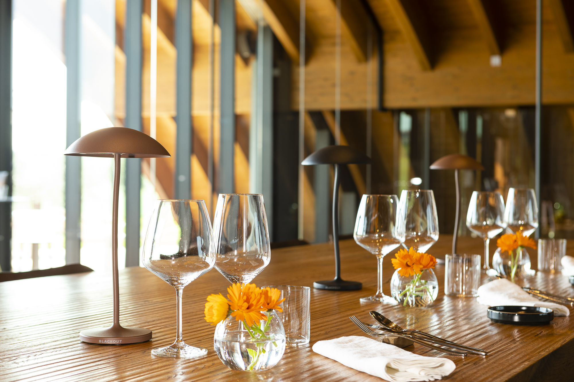 Blackout STEM oplaadbare tafellamp - Roestbruin - Geschikt voor buiten - Design lamp - Draadloos en dimbaar - 5000 mAh - Zeer geschikt voor op tafel