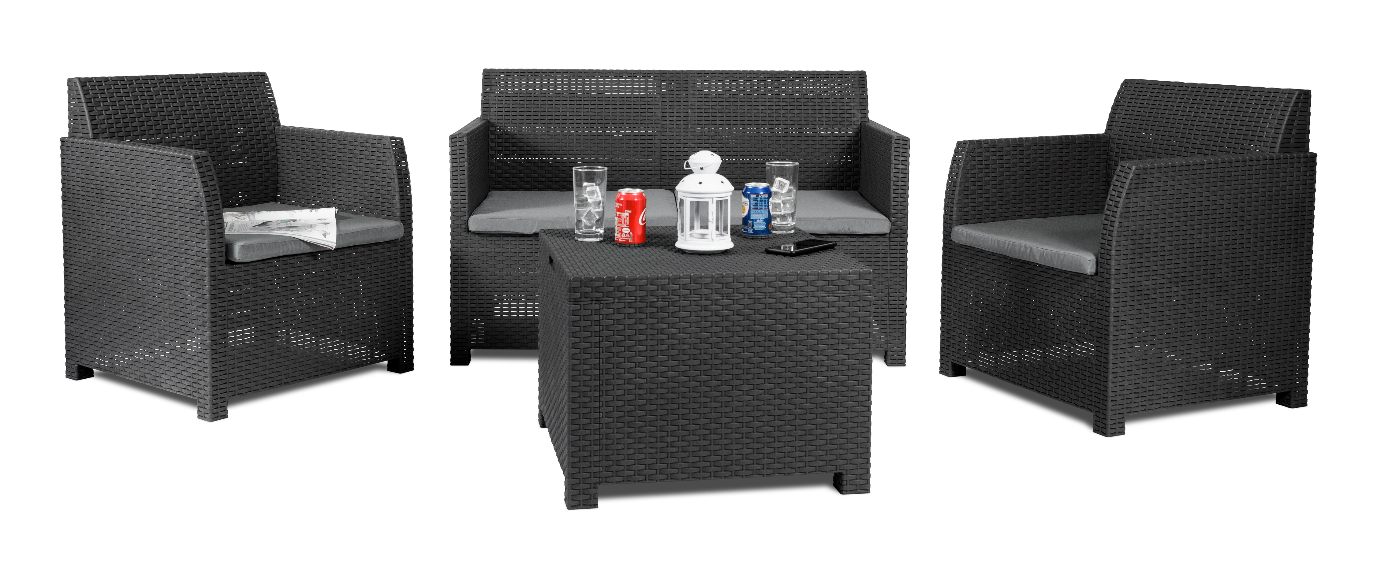 Toomax Artemide loungeset - 2 zitplaatsen - antraciet