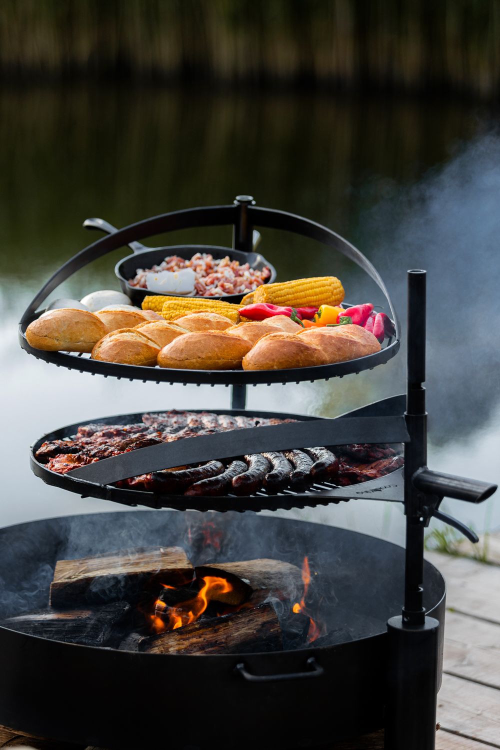 CookKing Montana X vuurschaal Ø80 cm met grillrooster Ø60 cm  - zwart staal