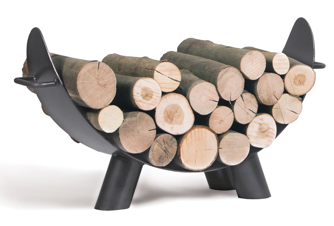 CookKing Mila houtopslag - 70 x 25 x 44 cm - zwart staal