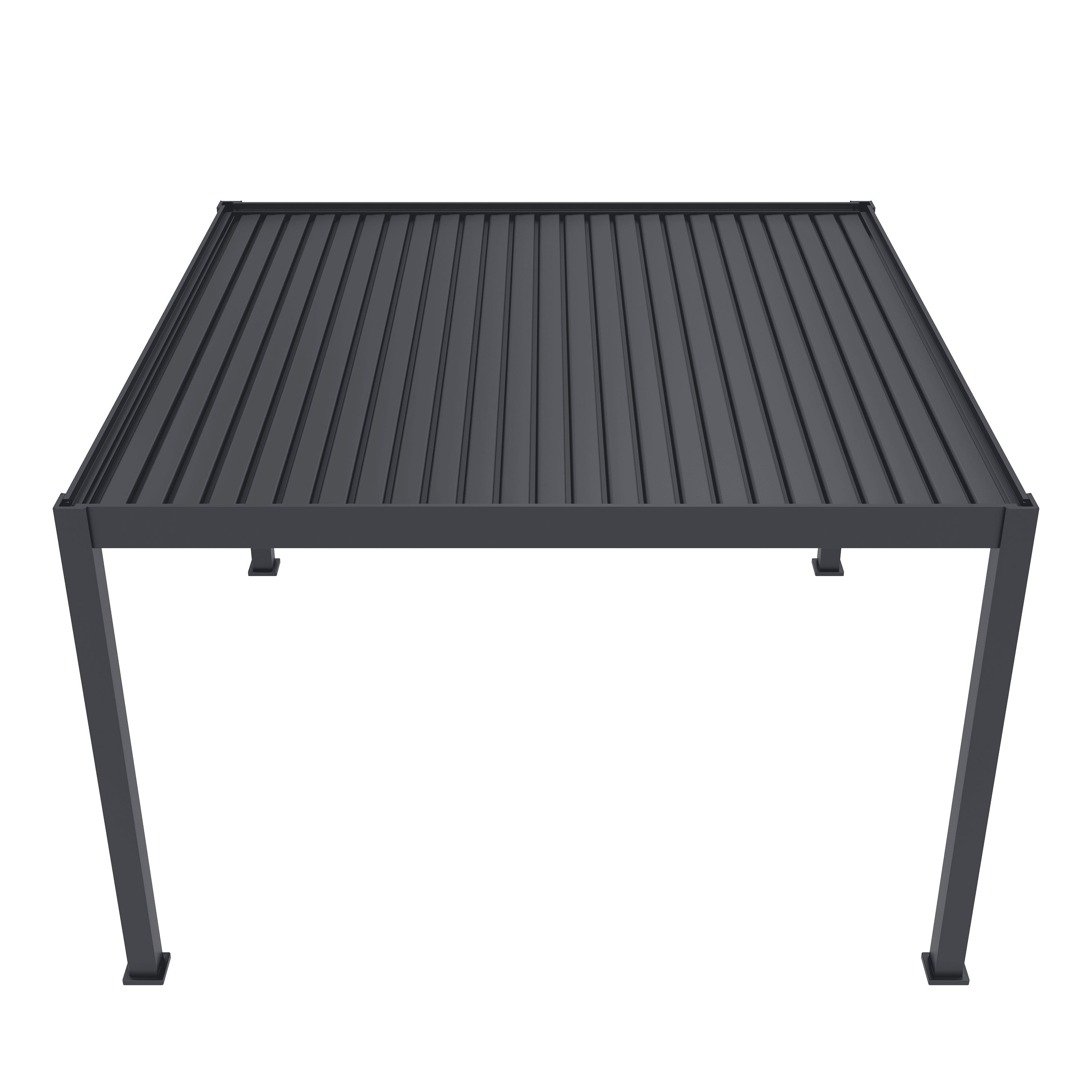 Orion Premium overkapping - E-LED - 400x400 cm - Antraciet - met elektrisch lamellendak en LED