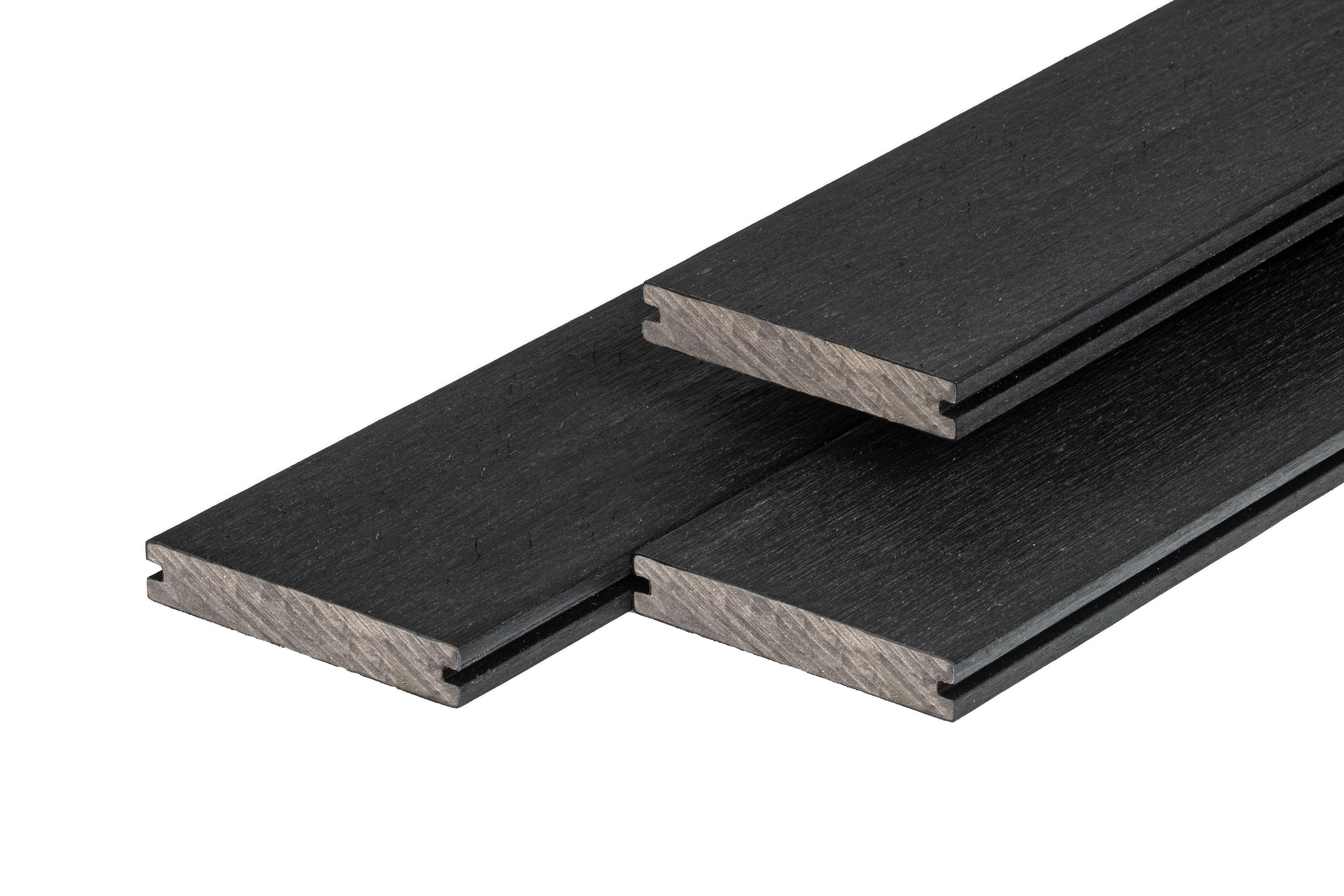 PuraShield vlonderplank composiet - Massief - Voor clips - 500 cm - Zwart